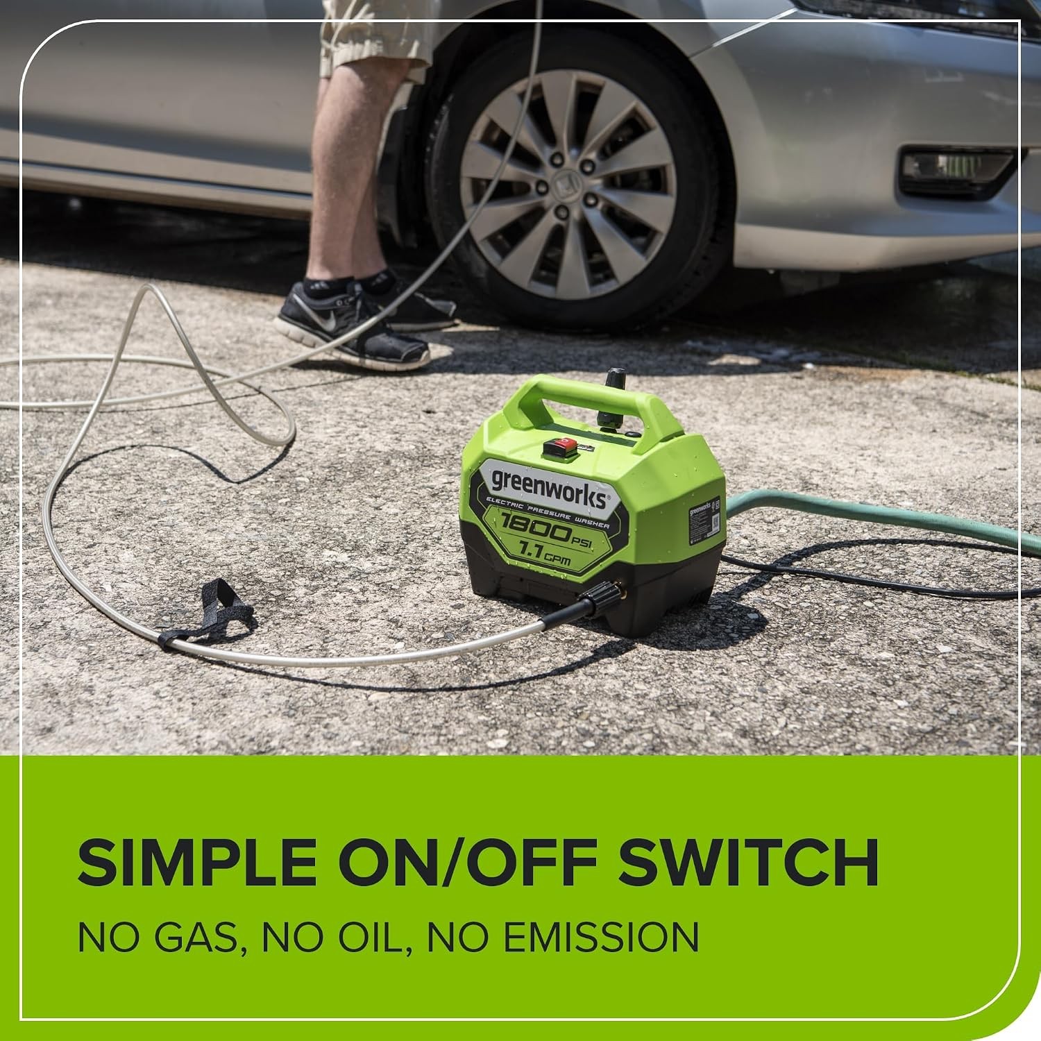 1800 PSI 1.1 GPM Electric Pressure Washer PWMA Certified