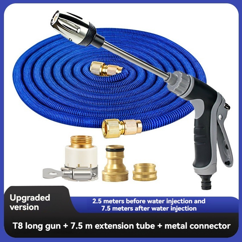T8 Car Wash High-Pressure Water Gun Metal Extension Pole Rubber-Coated Handle