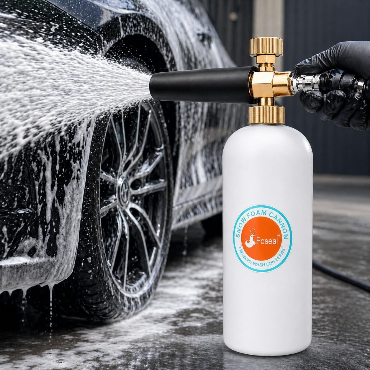 Adjustable Snow Foam Cannon with Brass Nozzle – 1L Power Cleaning Solution