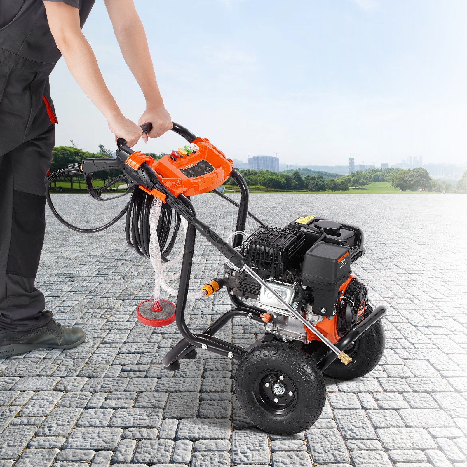 VEVOR Gas Pressure Washer 3500 PSI 2.6 GPM with 5 Nozzle Set for Cars Fences