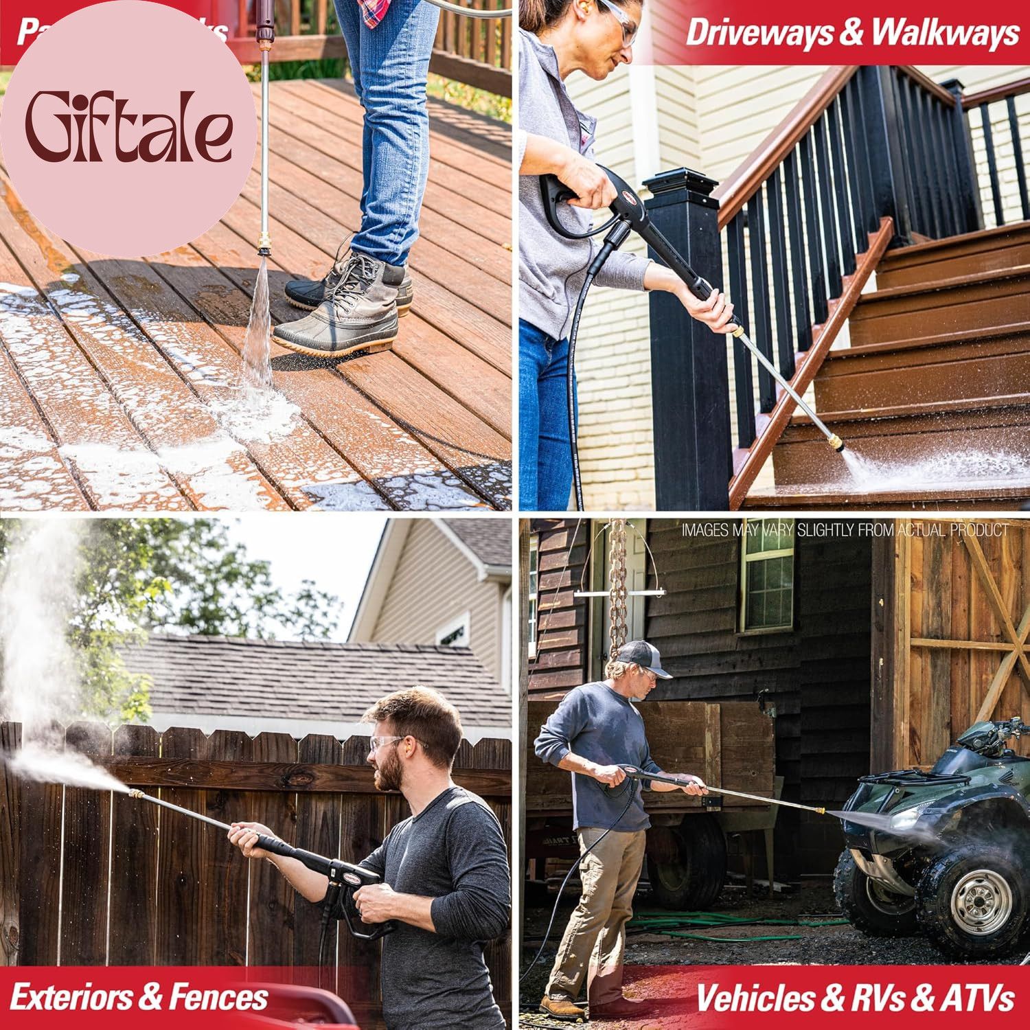 3400 PSI Gas Pressure Washer, 2.5 GPM Residential Power Washer, Cold Water, 25′