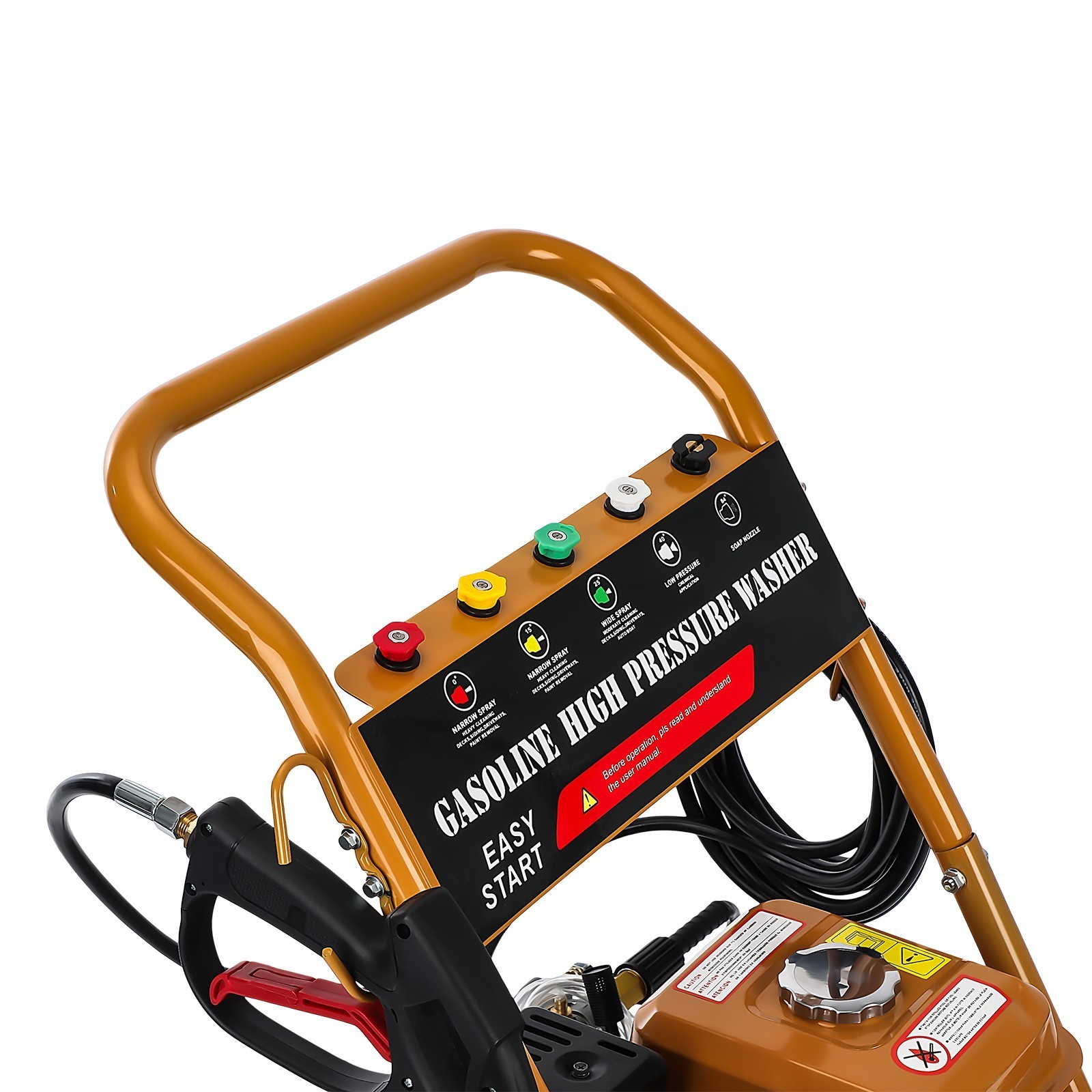 3950 PSI Gas Pressure Washer 5 Nozzles Gas Powered Washer 6.5HP 2.6 GPM 4-Stroke