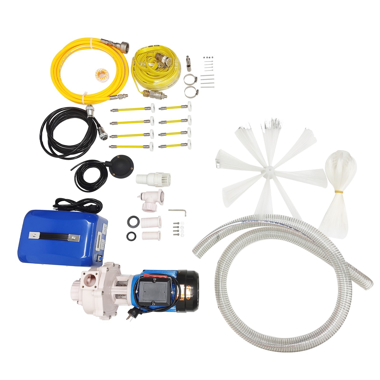 220V Commercial Kitchen Oil Fume Duct Cleaning Machine 6 Brushes suit 100-800mm