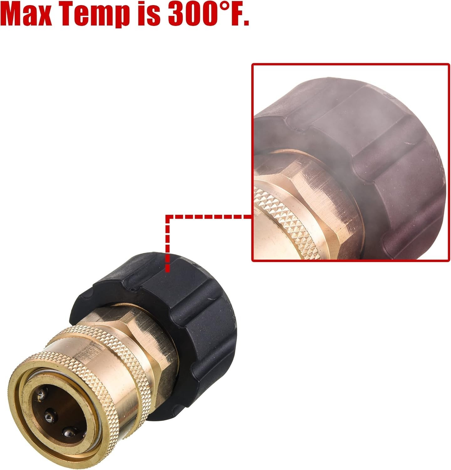 5000 PSI Quick Connect Adapter: 3/8 Inch Socket to M22 14mm Fitting for Washers