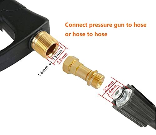 Pressure Washer Gun Adapter Swivel Joint M22-14mm Connector To Hose Fitting New
