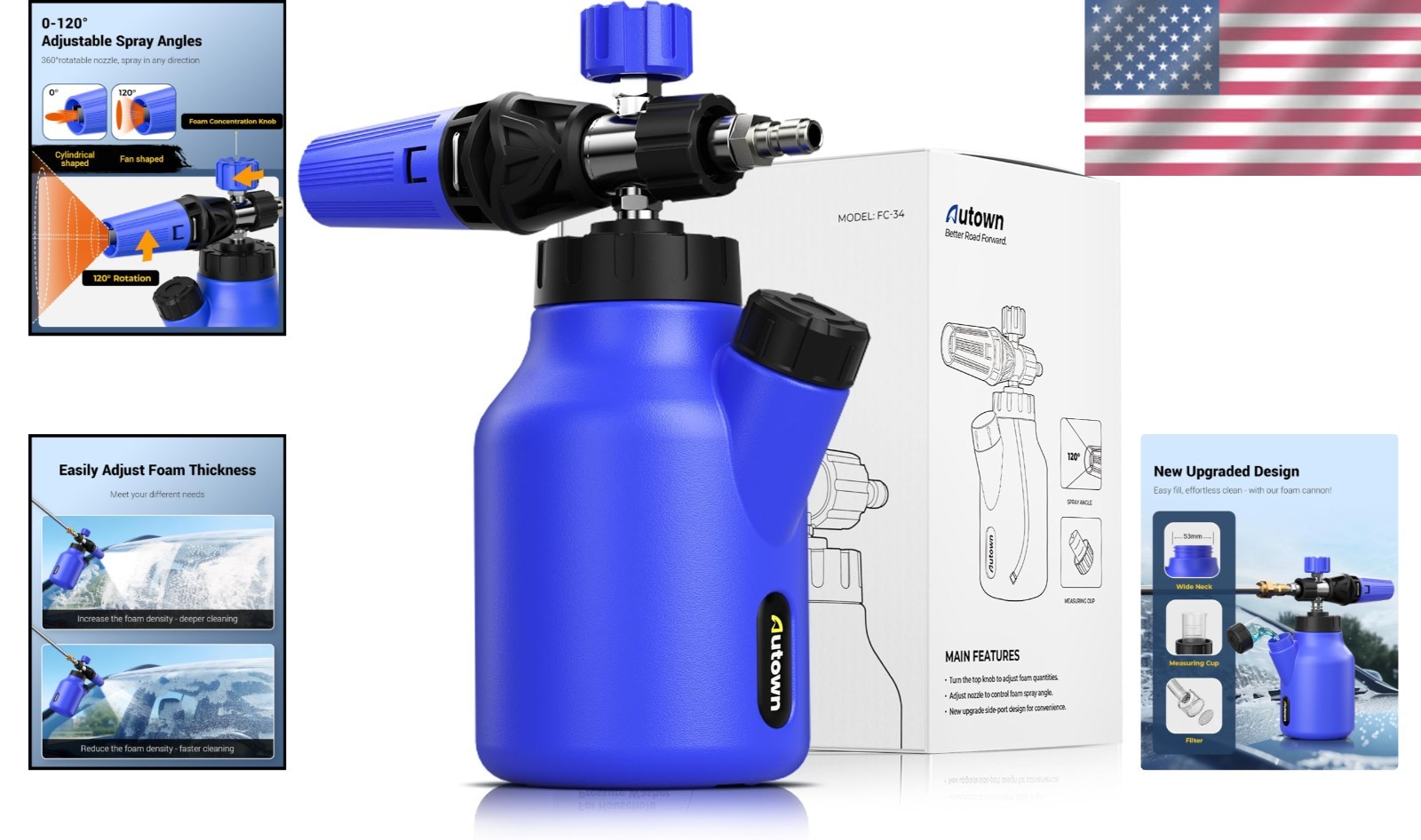 Foam Cannon with Adjustable Nozzle & 1L Capacity for Superior Car Wash