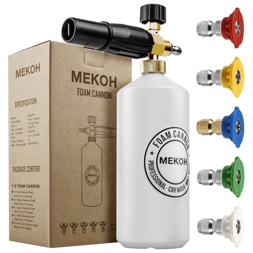 Foam Cannon for Pressure Washer, 4000psi Car Wash Foam Gun, 1 Liter 1.25mm
