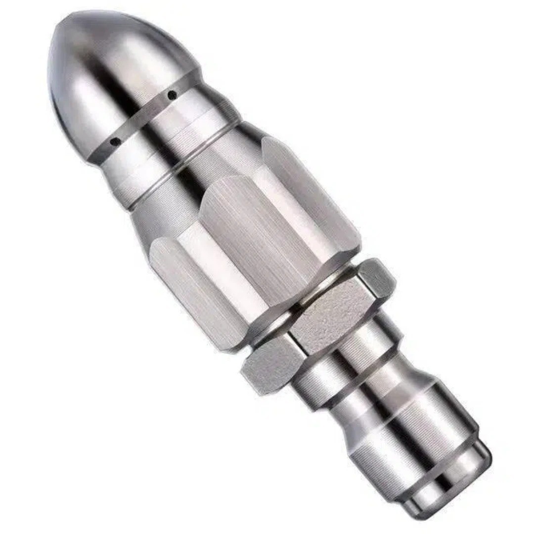 Water Jet Nozzle High Pressure 1/4″ Stainless Steel Drain Cleaner Hose Tool