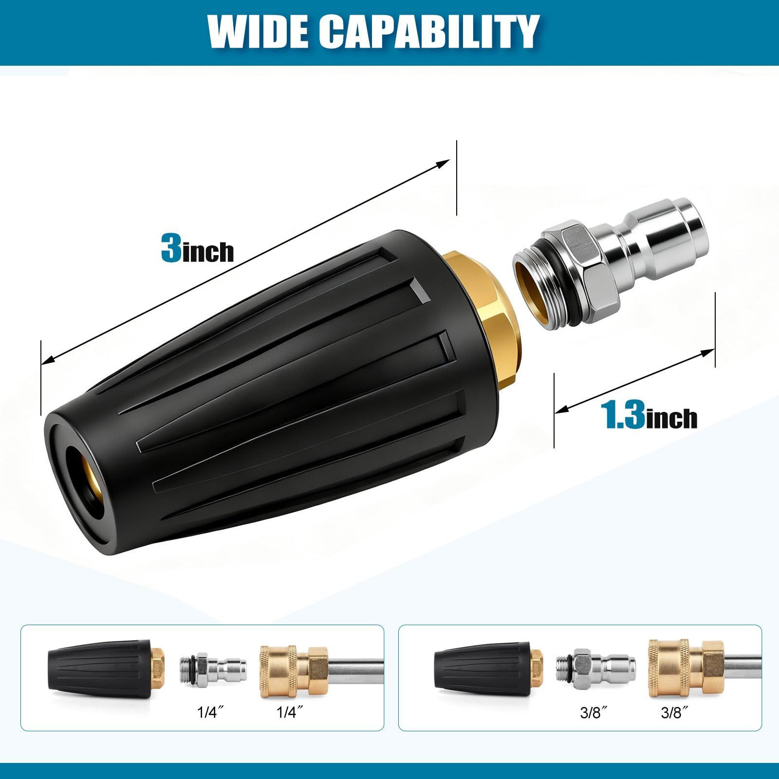 FIDISP Pressure Washer Turbo Nozzle 4000 PSI, 4.0 GPM Rotating Power Washer…