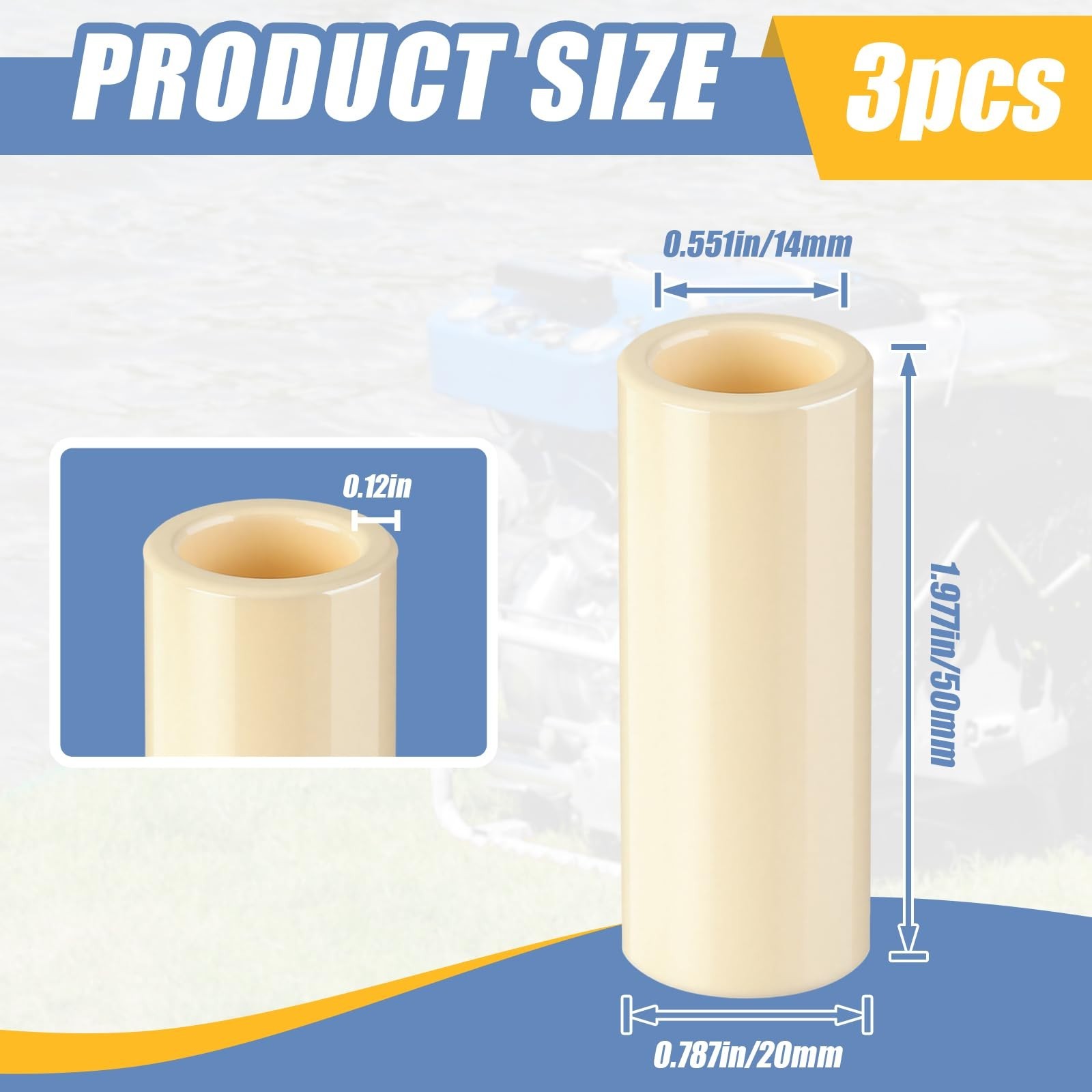 Treela 3 Pack Ceramic Piston 20x14x50mm Pressure Washer Pump Replacement