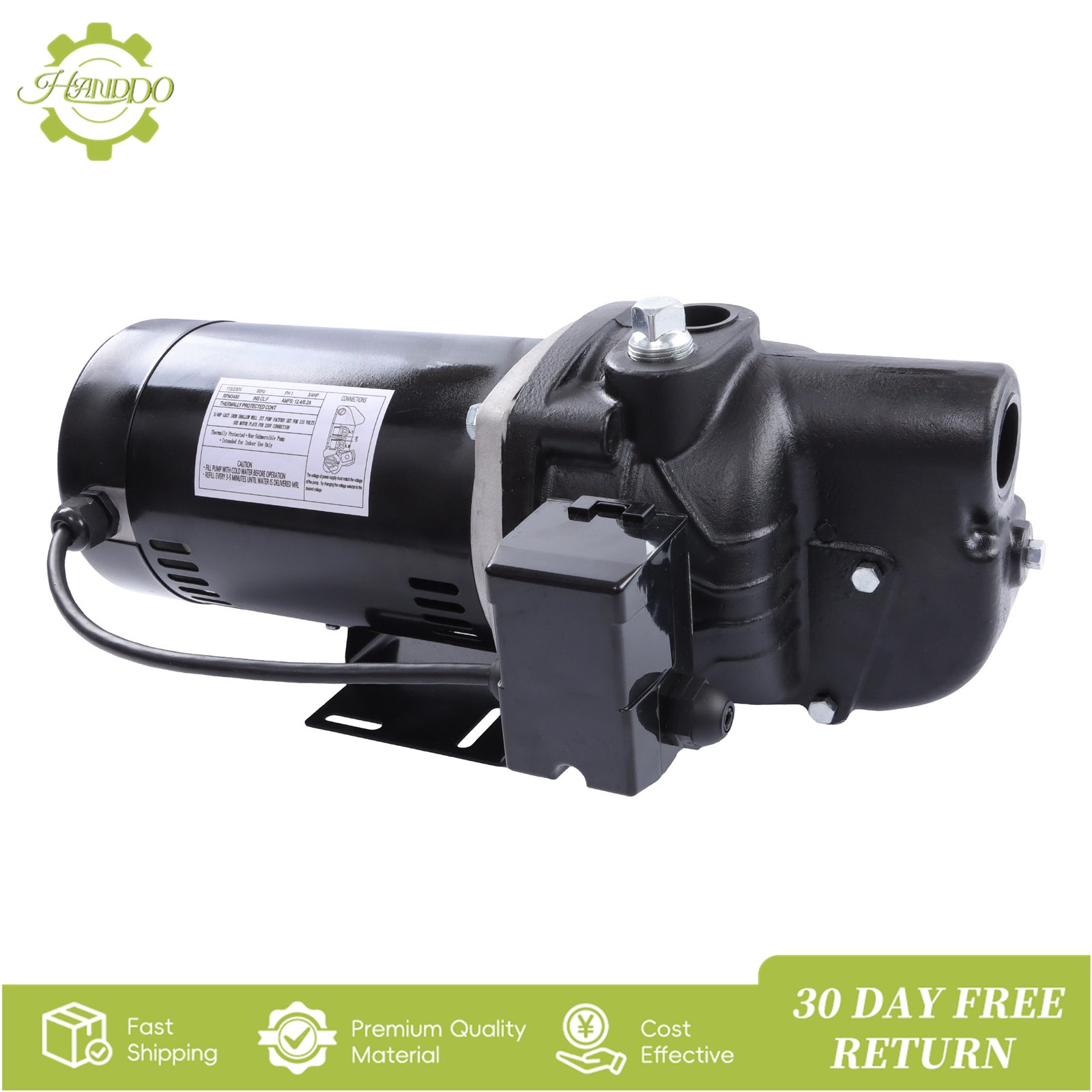 Shallow Well Jet Pump Cast Iron SWS75 3/4 HP 510 Gallons Per Hour 115/230V 1PH