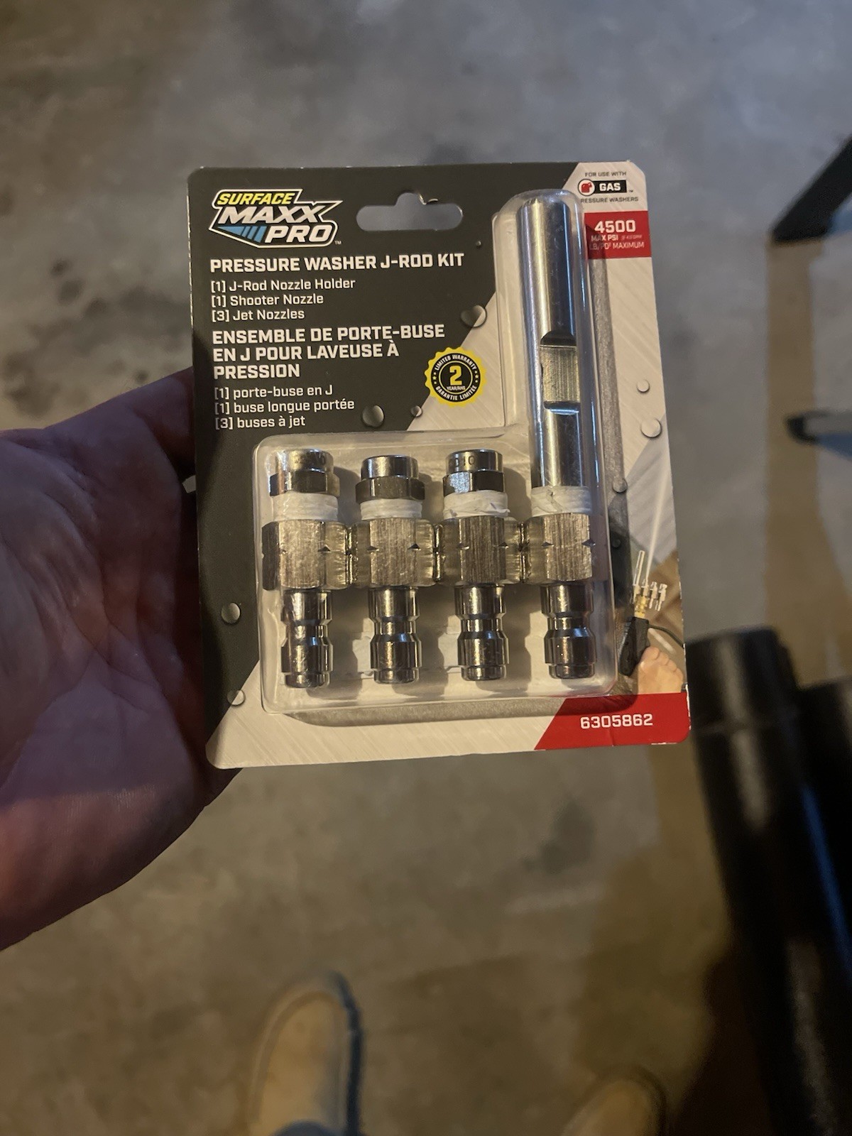 Surface Maxx Pro Pressure Washer J-Rod Kit: Holder/Shooter Nozzle/3 Jet Nozzles