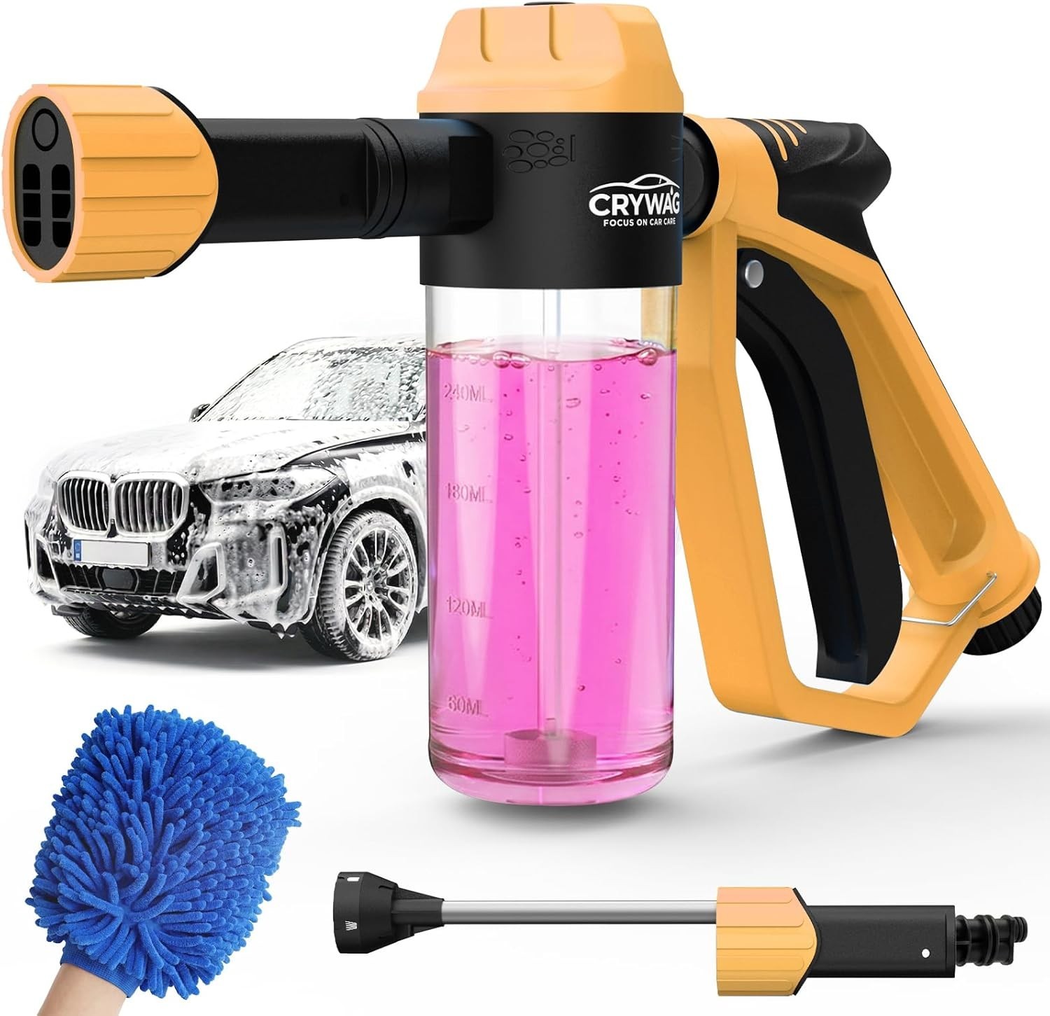 Car Wash Foam Gun for Garden Hose, Foam Cannon Car Wash Kit with Microfiber W…