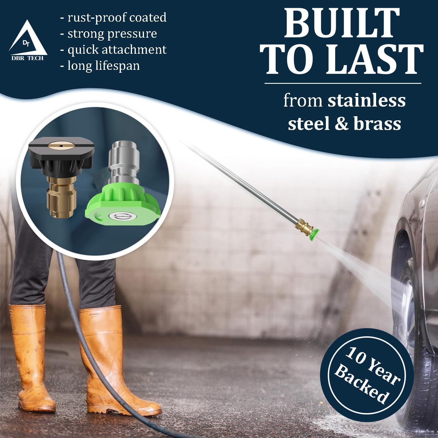 Pressure Washer Nozzle Tips Set, 1/4 Inch Quick Connect, High Pressure up to 450