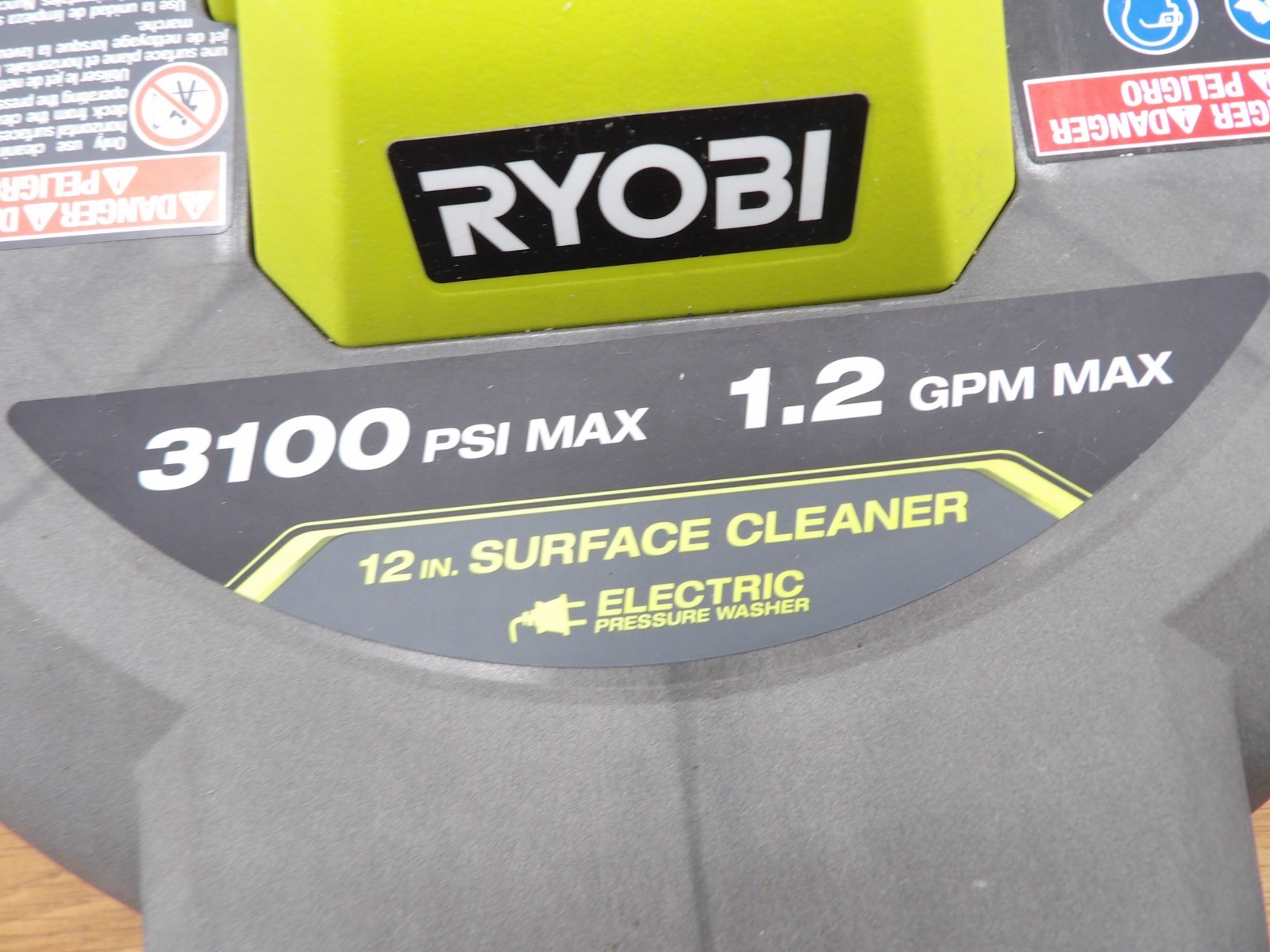 RYOBI 12 in. 3100 PSI Electric Pressure Washer Surface Cleaner w/ Caster Wheels