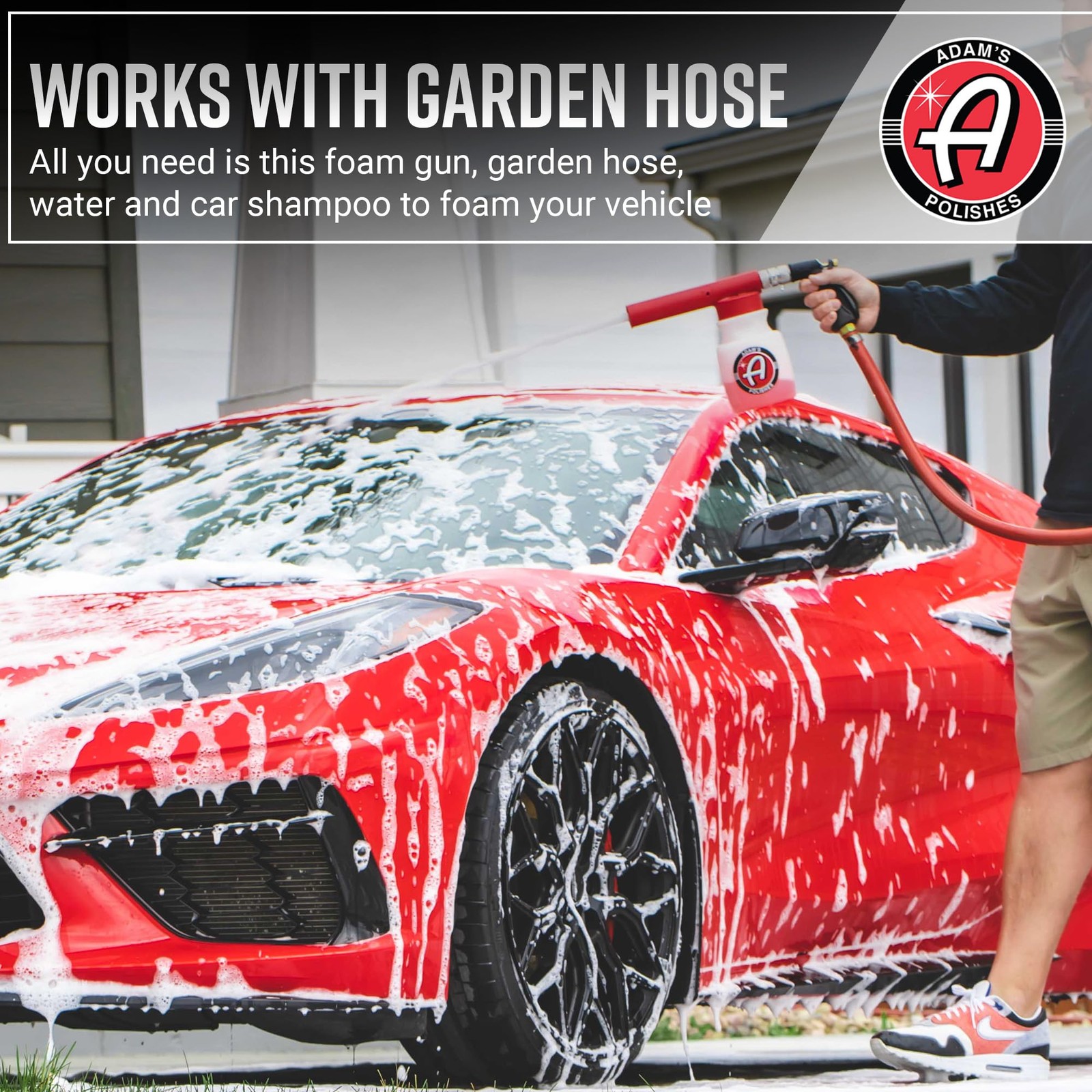 Adam’s Polishes Foam Gun Car Wash Sprayer Connects to Garden Hose for Car Wa…