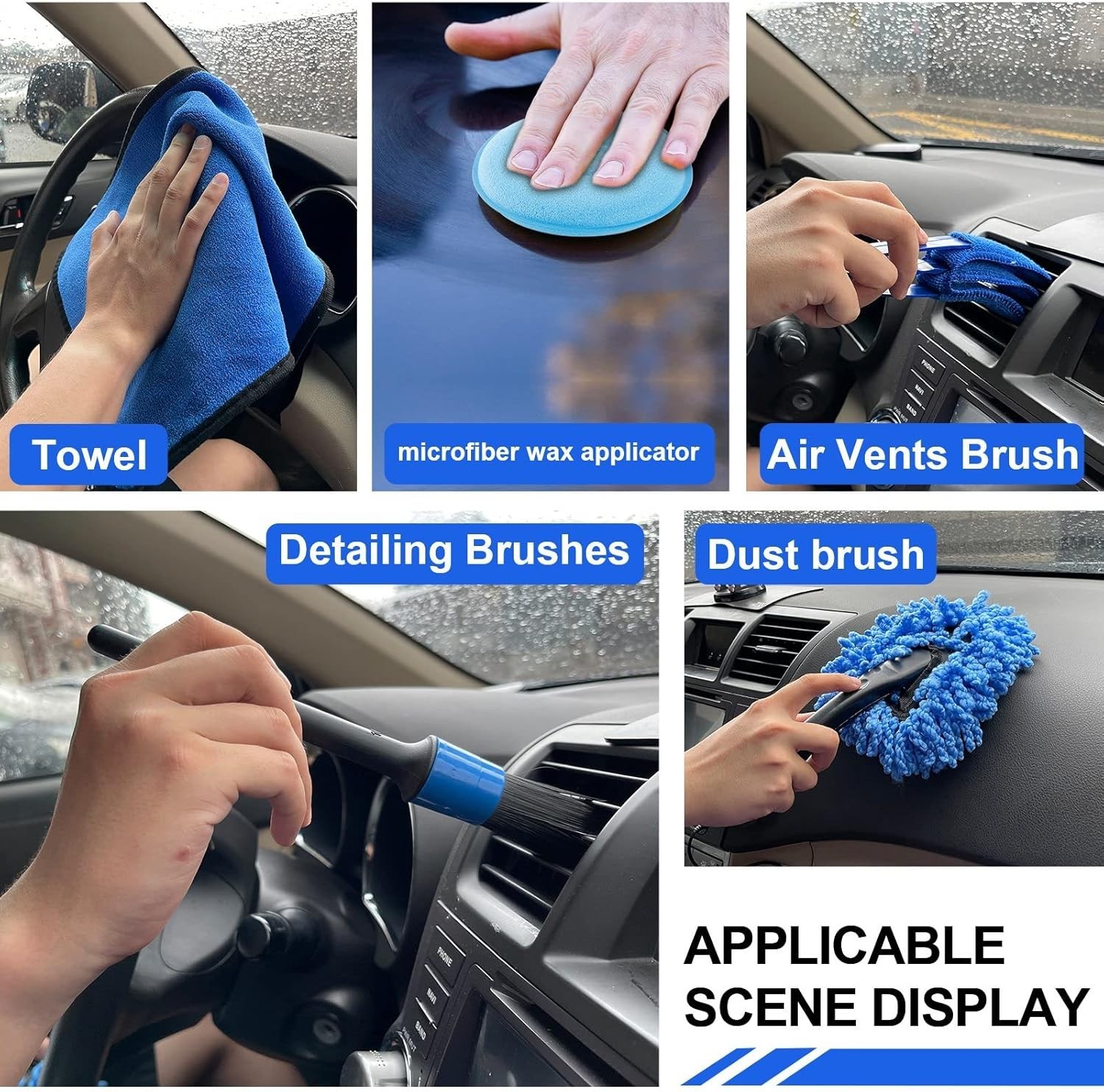 21Pc Car Wash Kit 62″ Brush Mop Long Handle Cleaning Detailing Set