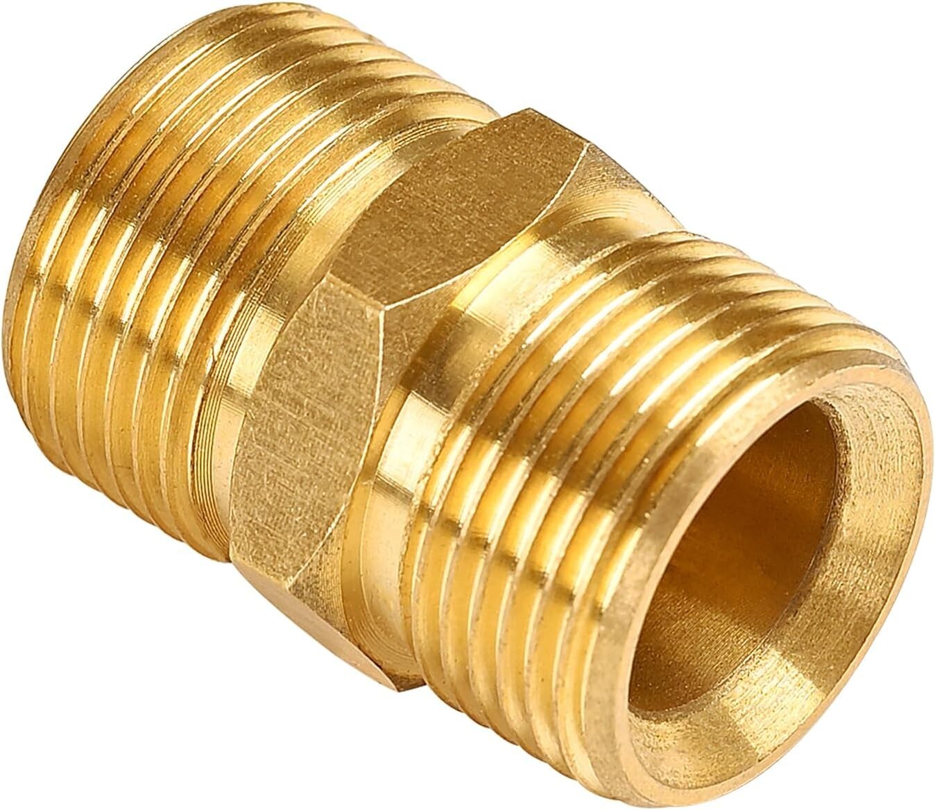 Pressure Washer Hose Coupler, M22-14mm Male to M22-14mm Male Solid Brass Exte…