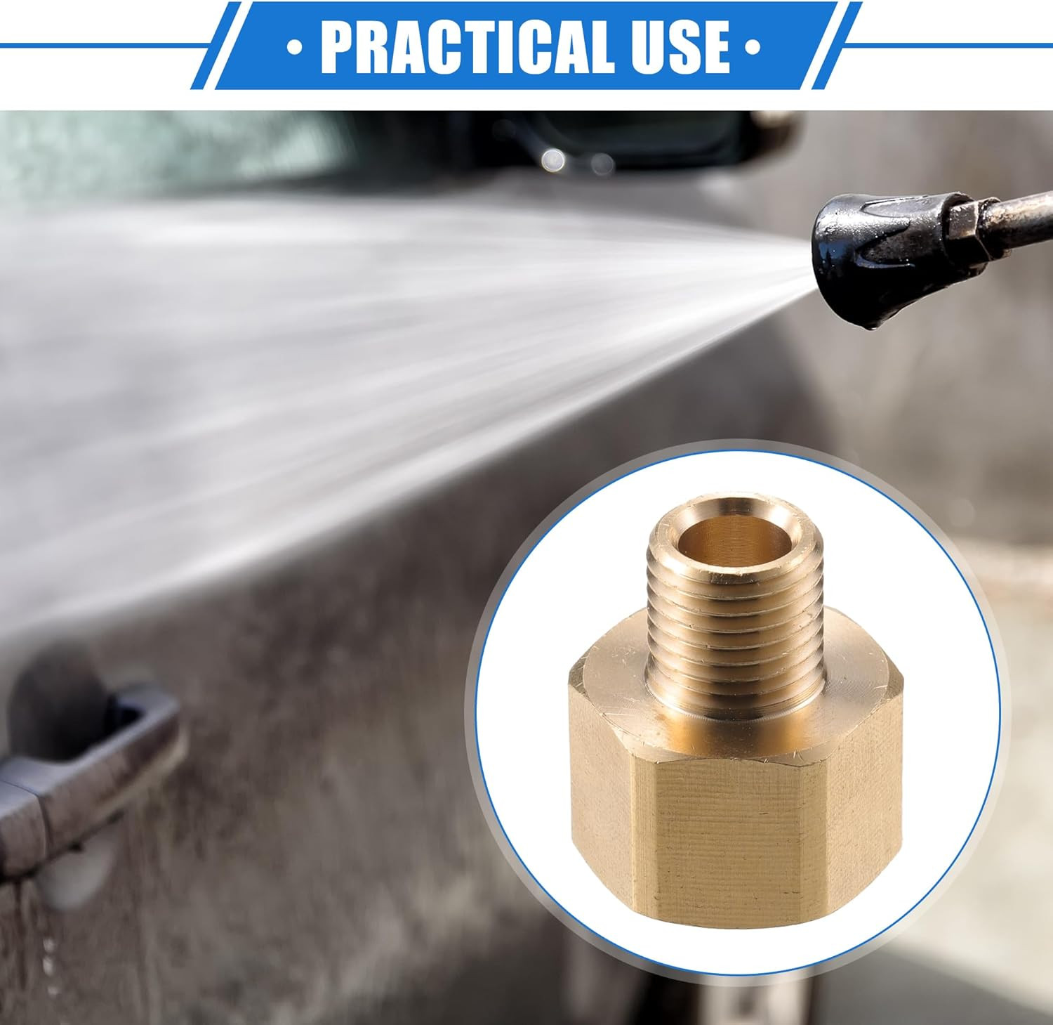 Pressure Washer Connector M22x1.5 to 9mm M14x1.5 Male and Female Adapter Bras…