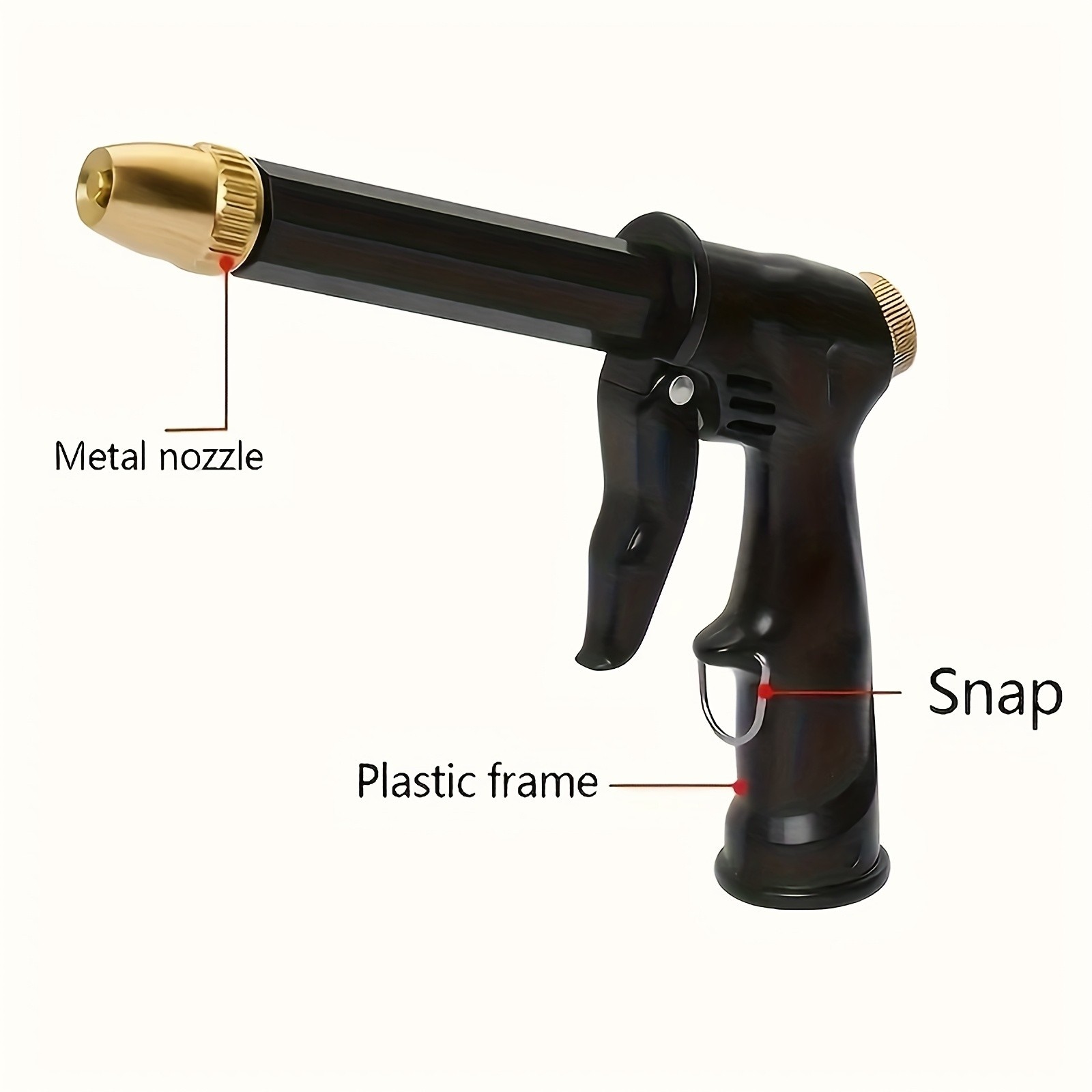 High Pressure Water Gun – 360° Rotating Nozzle, American Thread for Car & Patio