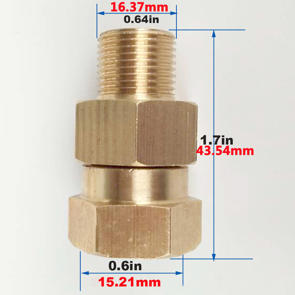 Solid Brass Live Swivel 3/8 NPT x 3/8 NPT Pressure Washer 3200 PSI