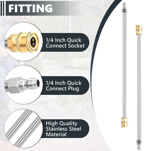 2 Pack 16″ Pressure Washer Extension Wand Stainless Steel Power Lance NEW