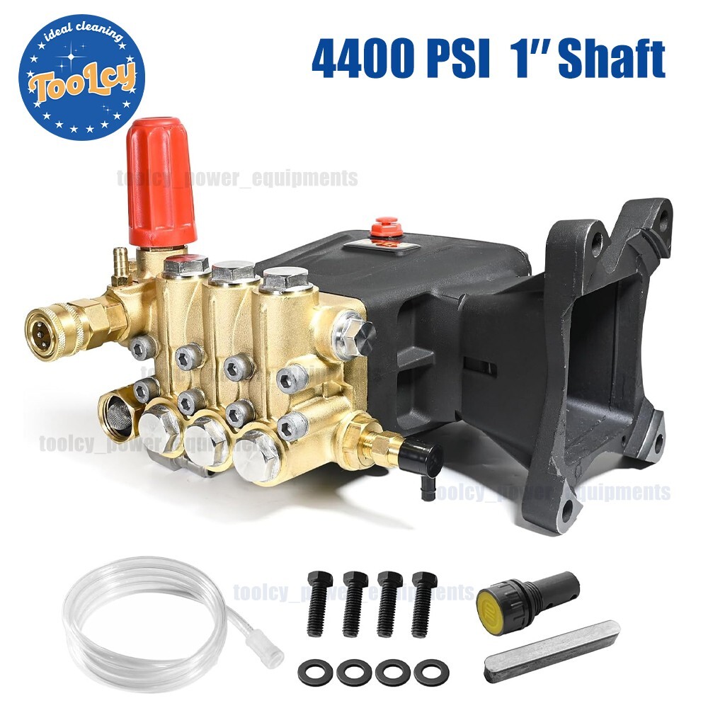 TOOLCY Pressure Washer Pump 3600-4400 PSI Max, 1″ Shaft Horizontal Plunger 4 GPM