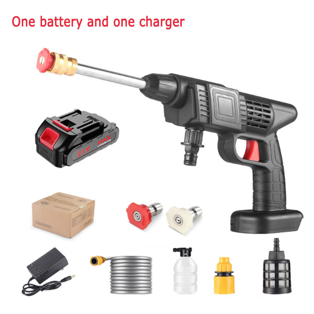 600W Cordless Car Pressure Washer Water Gun 24000rpm High Power Jet Wash Cleaner