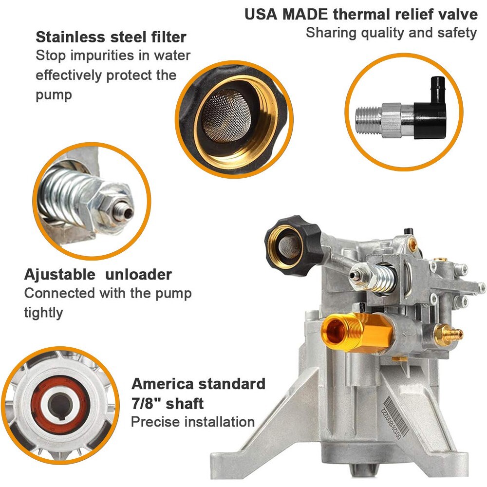 YAMATIC Pressure Washer Pump 7/8″ Shaft Vertical Replaced Pump 3000 PSI 2.5 GPM