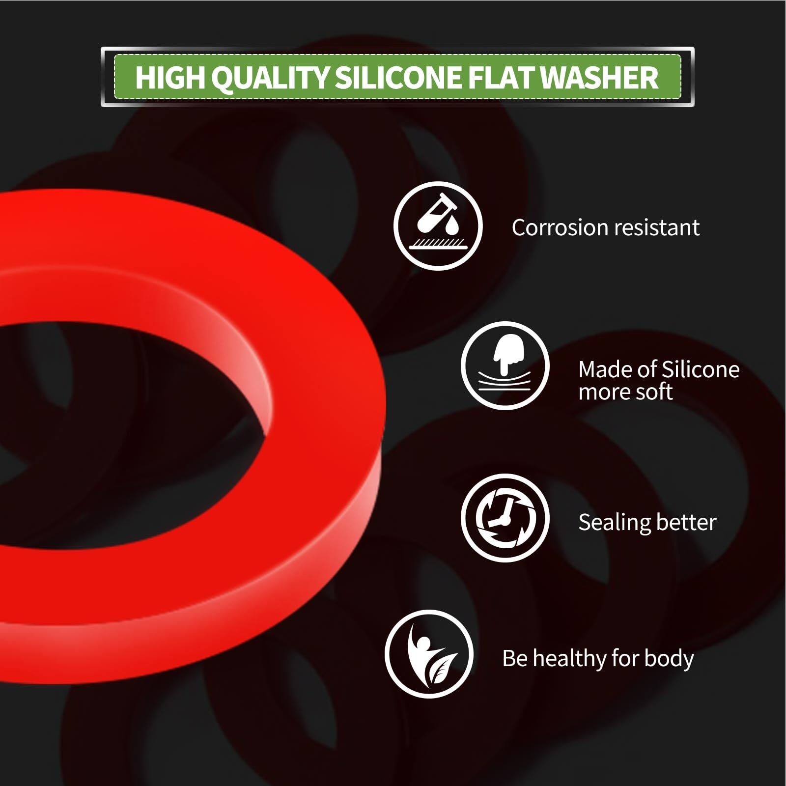 52 Pcs Outdoor Garden Hose Washer Gaskets Silicone O Rings for 3/4″ Water Hose