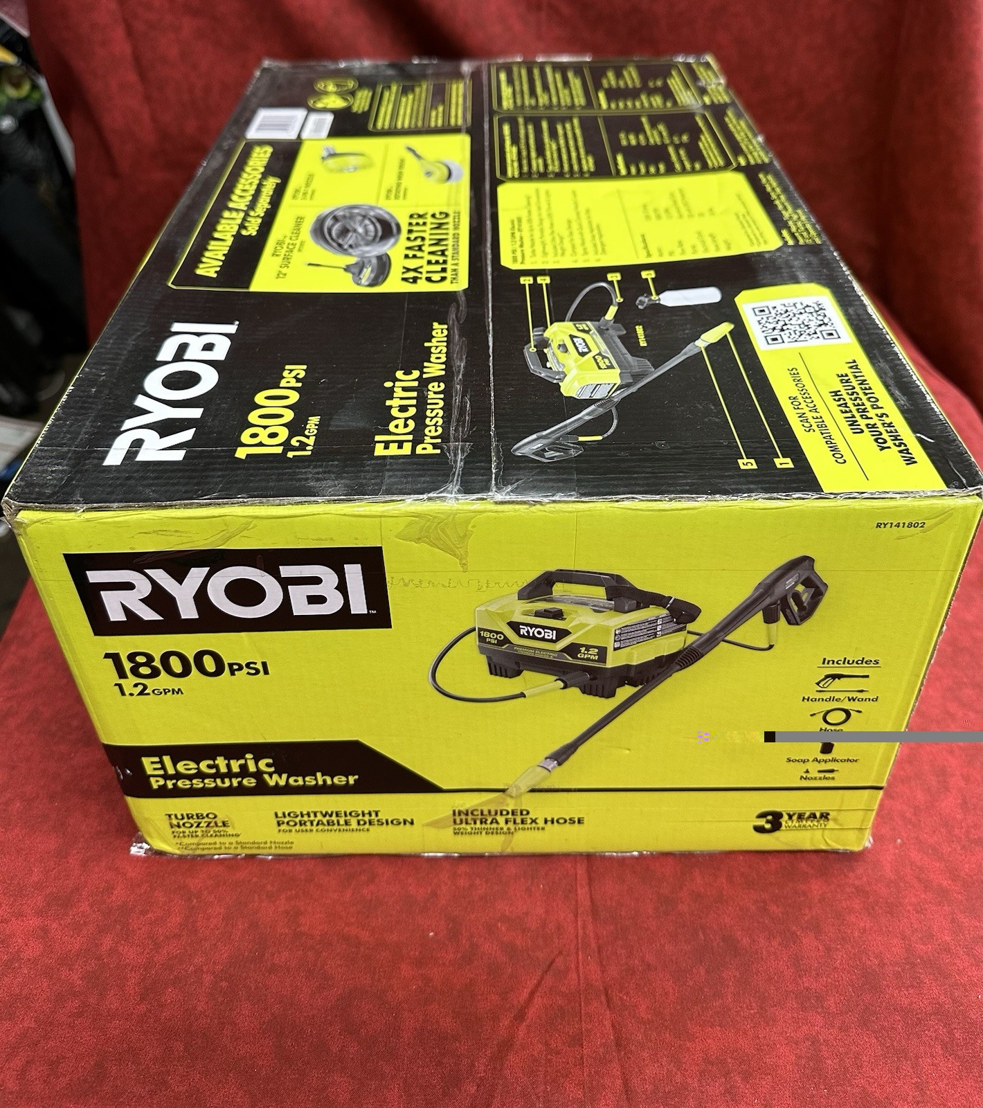 💥NEW SEALED💥RYOBI RY141802 1800PSI 1.2GPM COLD WATER ELECTRIC PRESSURE WASHER!