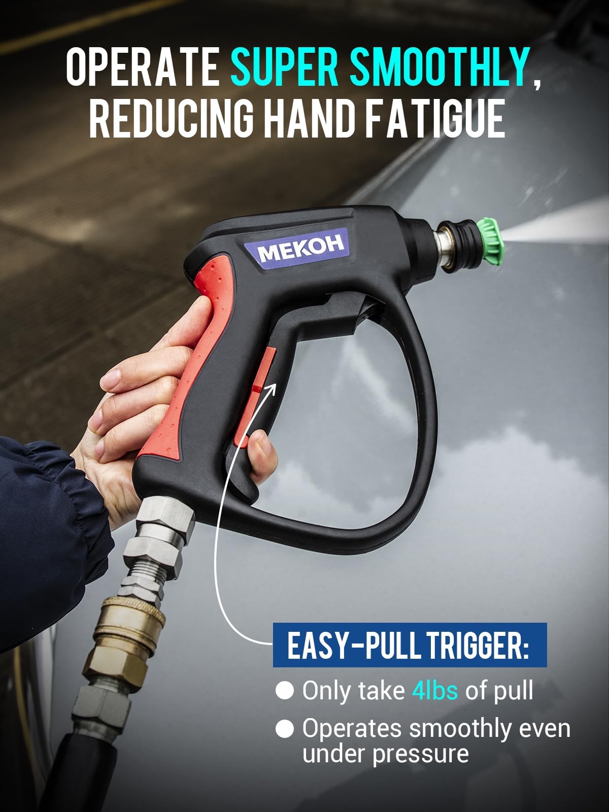 Short Pressure Washer with Swivel, 5000 PSI High Power Washer Spray , 10 GPM …