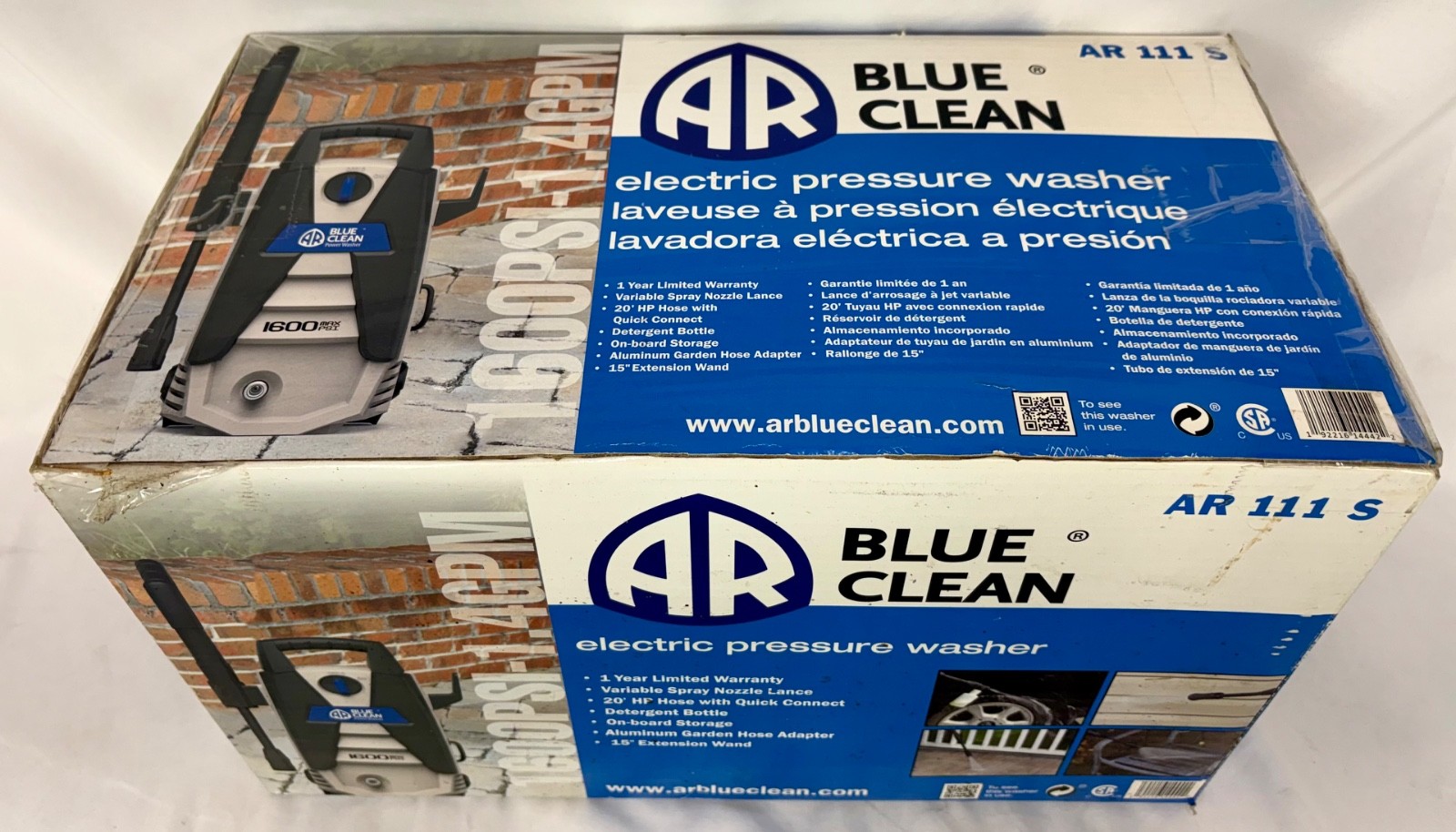 BRAND NEW Blue Clean AR 111 S 1600PSI-1.4GPM Electric Pressure Washer