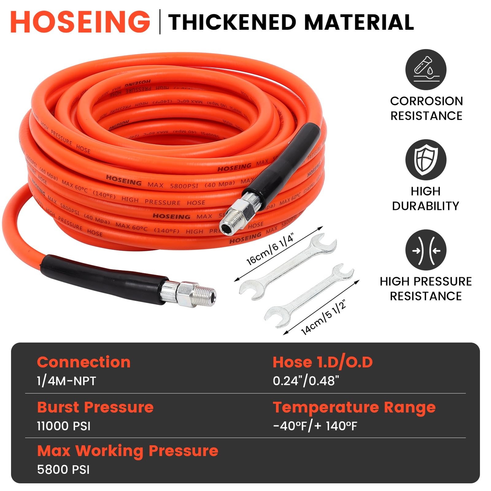 150FT Sewer Jetter Kit for Pressure Washer, 5800 PSI Water Jet Drain Cleaner …