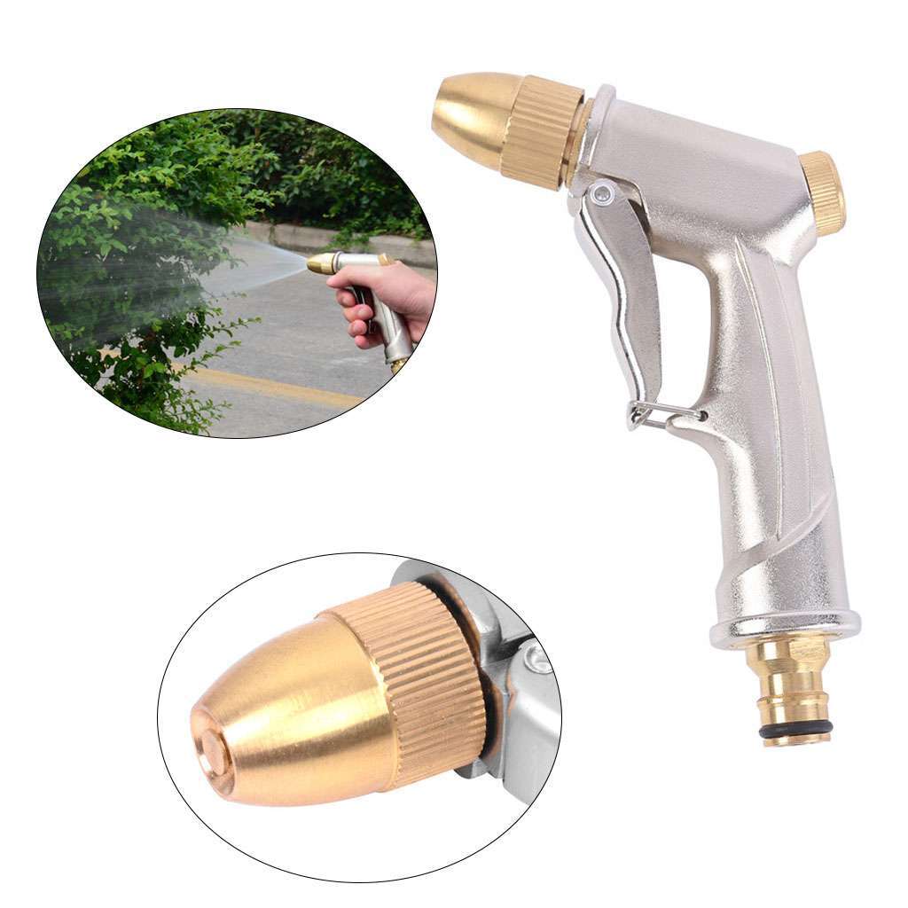 High Pressure Water Spray Gun Metal Brass Nozzle Wash Hose Pipe Car Garden Lawn