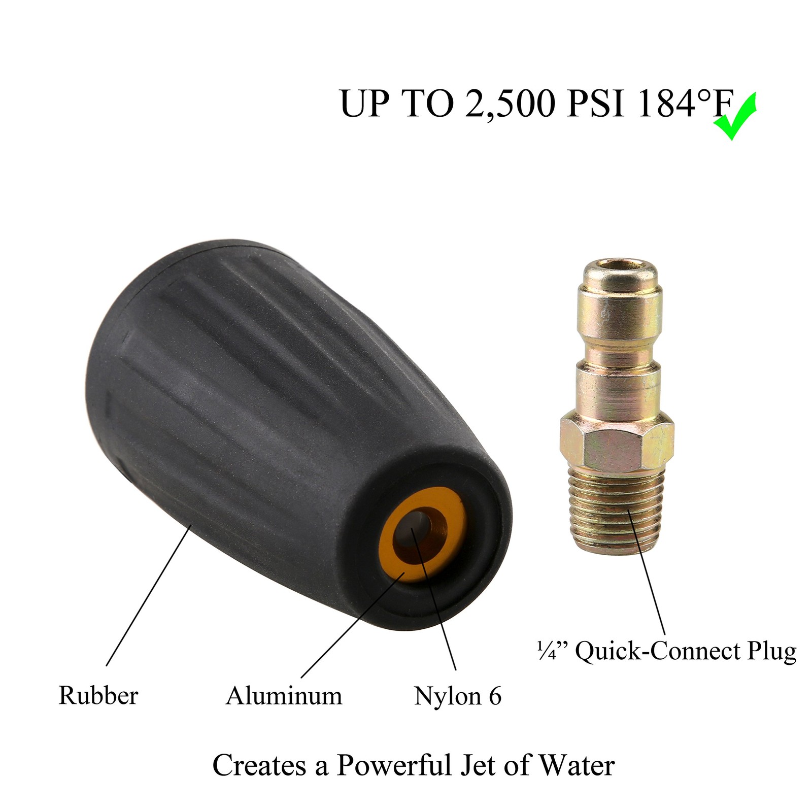 Quick Connect Turbo Nozzle Universal For Cold Water Pressure Washers 2500 PSI