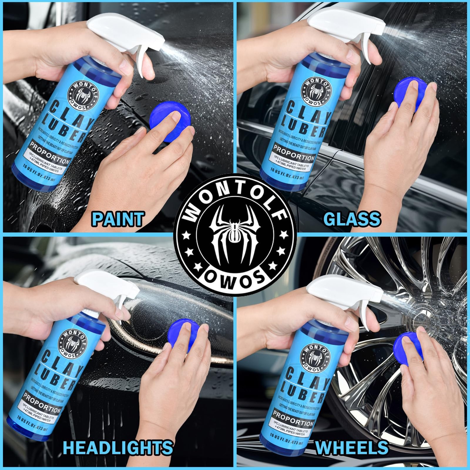 Wontolf 10 Pack Clay Bars Auto Detailing Premium Grade Magic Bar Gray