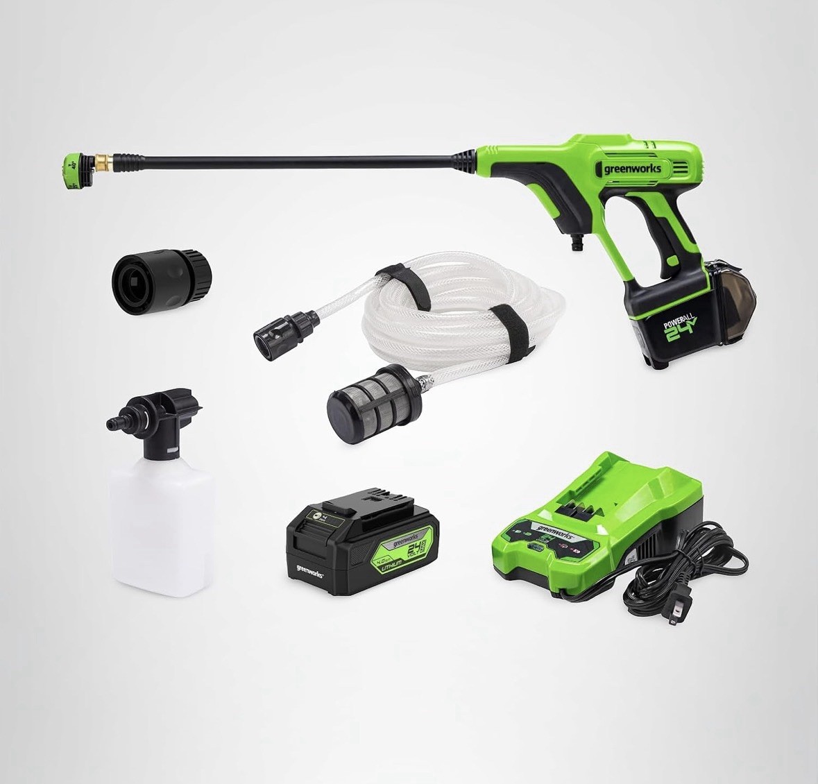 Greenworks 600 Psi 24V Battery Pressure Washer with 4Ah Battery PC24B410