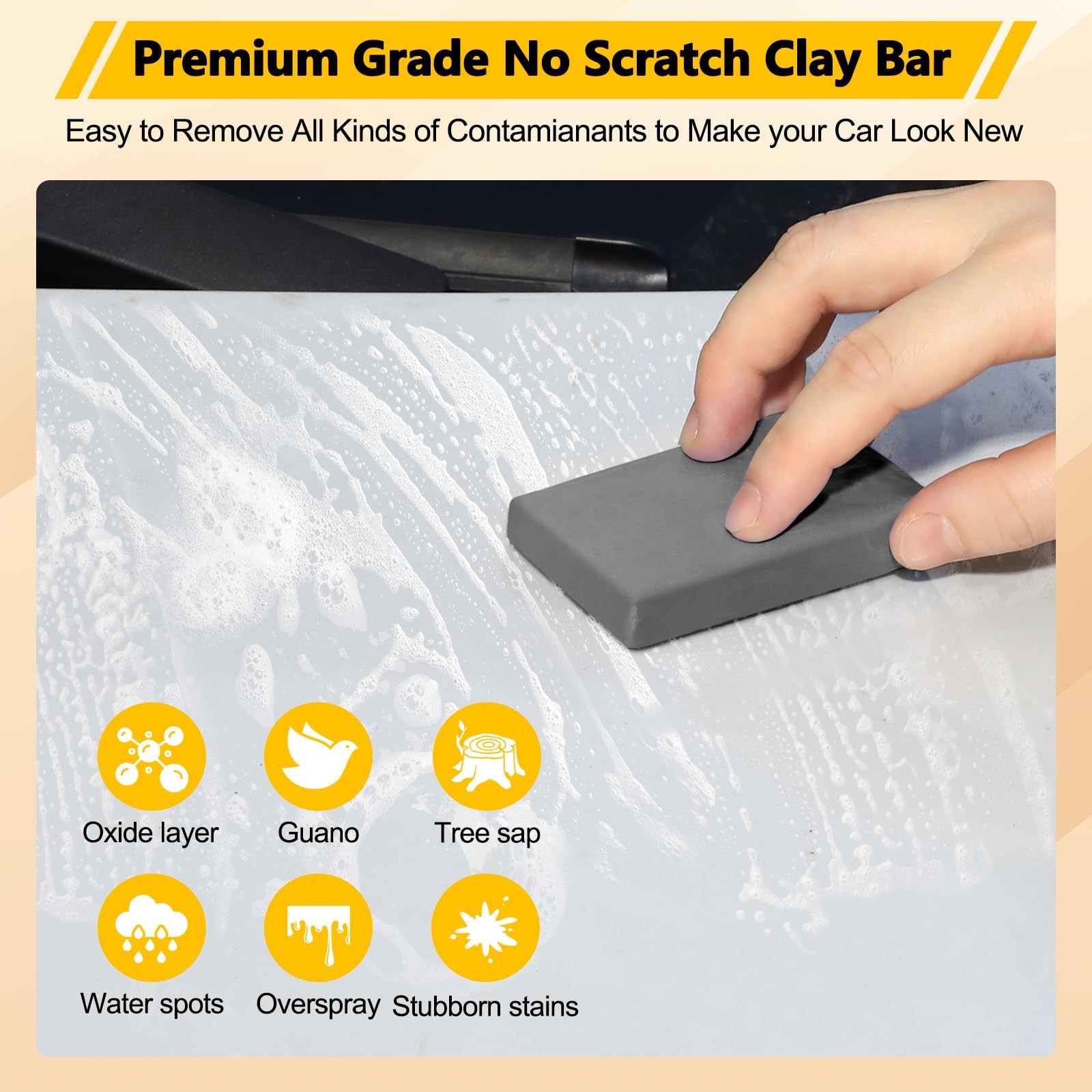 Fitosy Car Clay Bar 4 Pack 400g, Premium Grade No Scratch Magic Clays Bars…