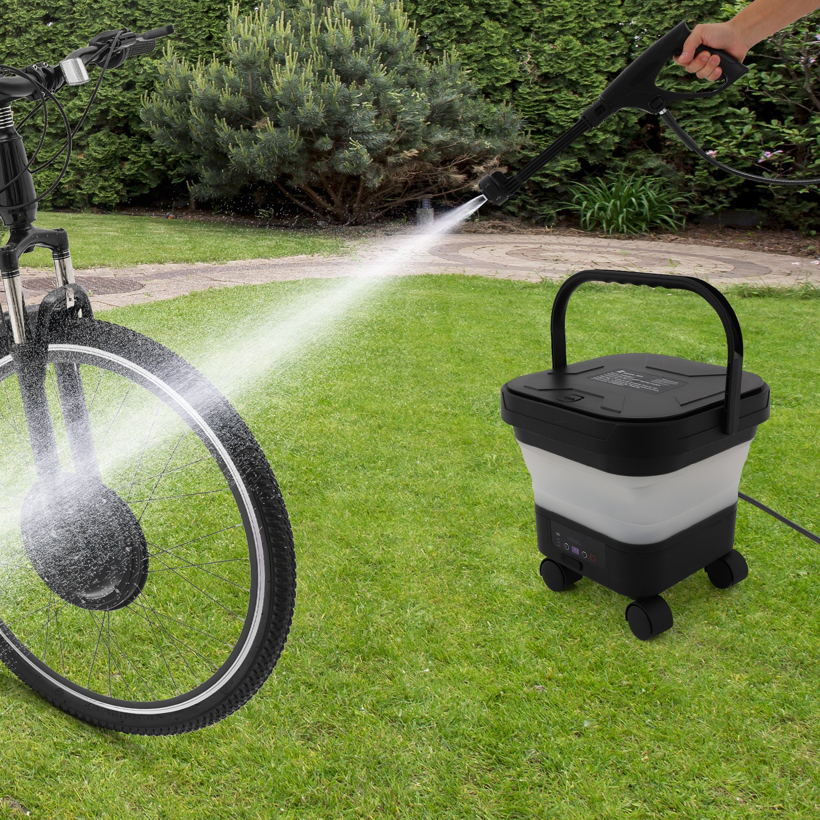 Portable Foldable Sprayer Washer Multifunction Car Wash Machine w/ Water Tank
