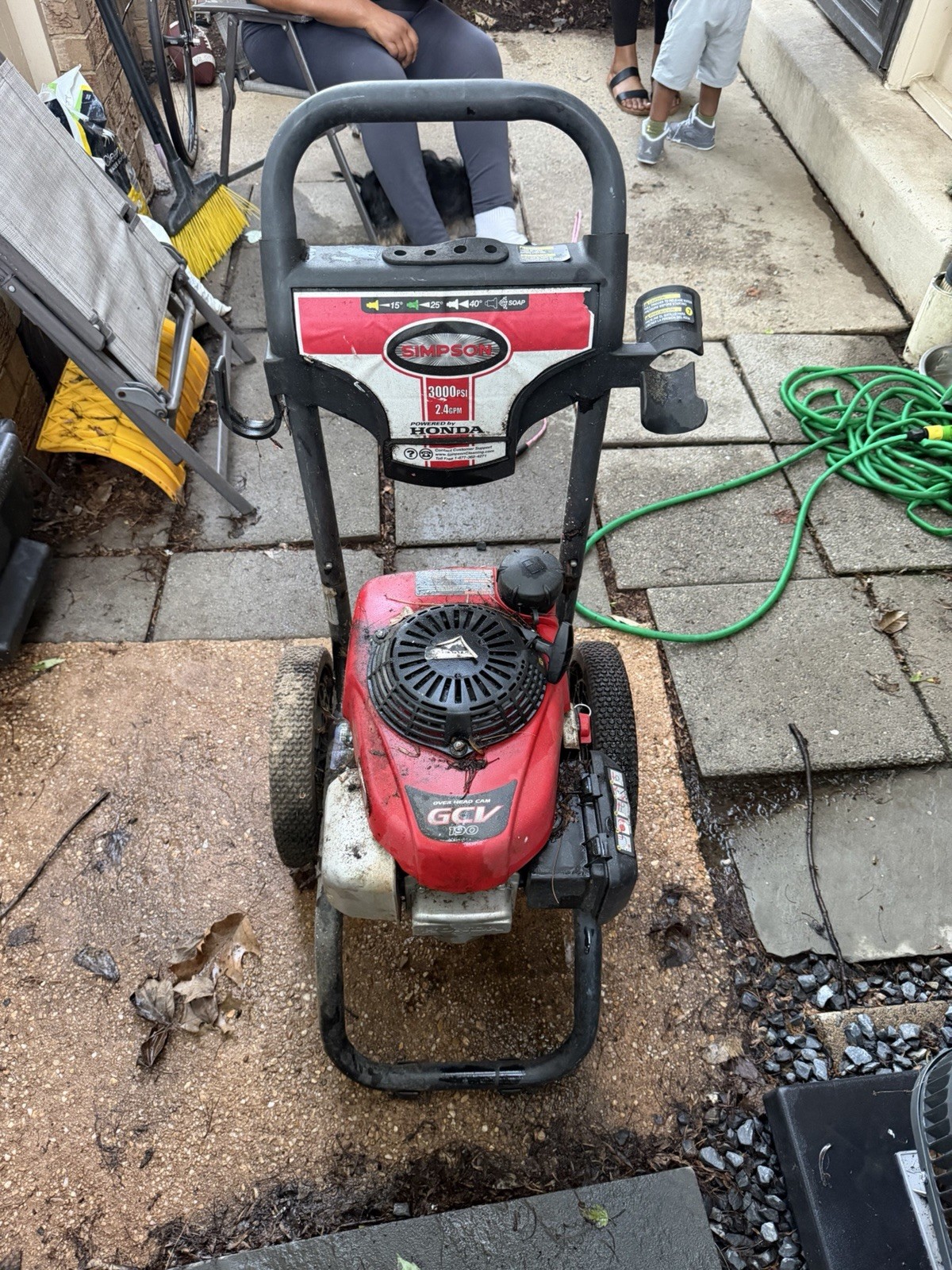 Simpson 3000 PSI Gasoline Cold Water Pressure Washer w/ Wheels, Red/Black