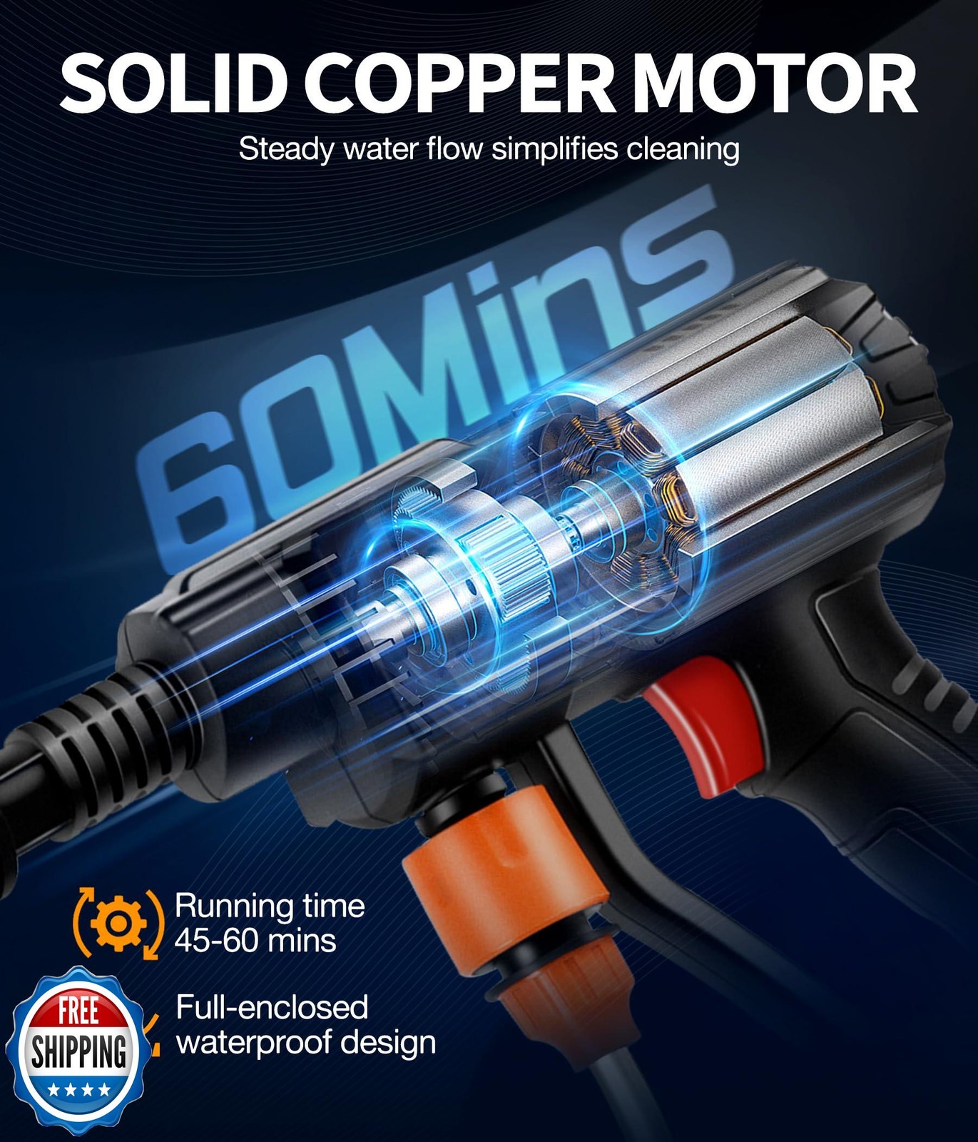 KimPump Cordless Pressure Washer Battery Operated, 500 PSI Cordless Power Was