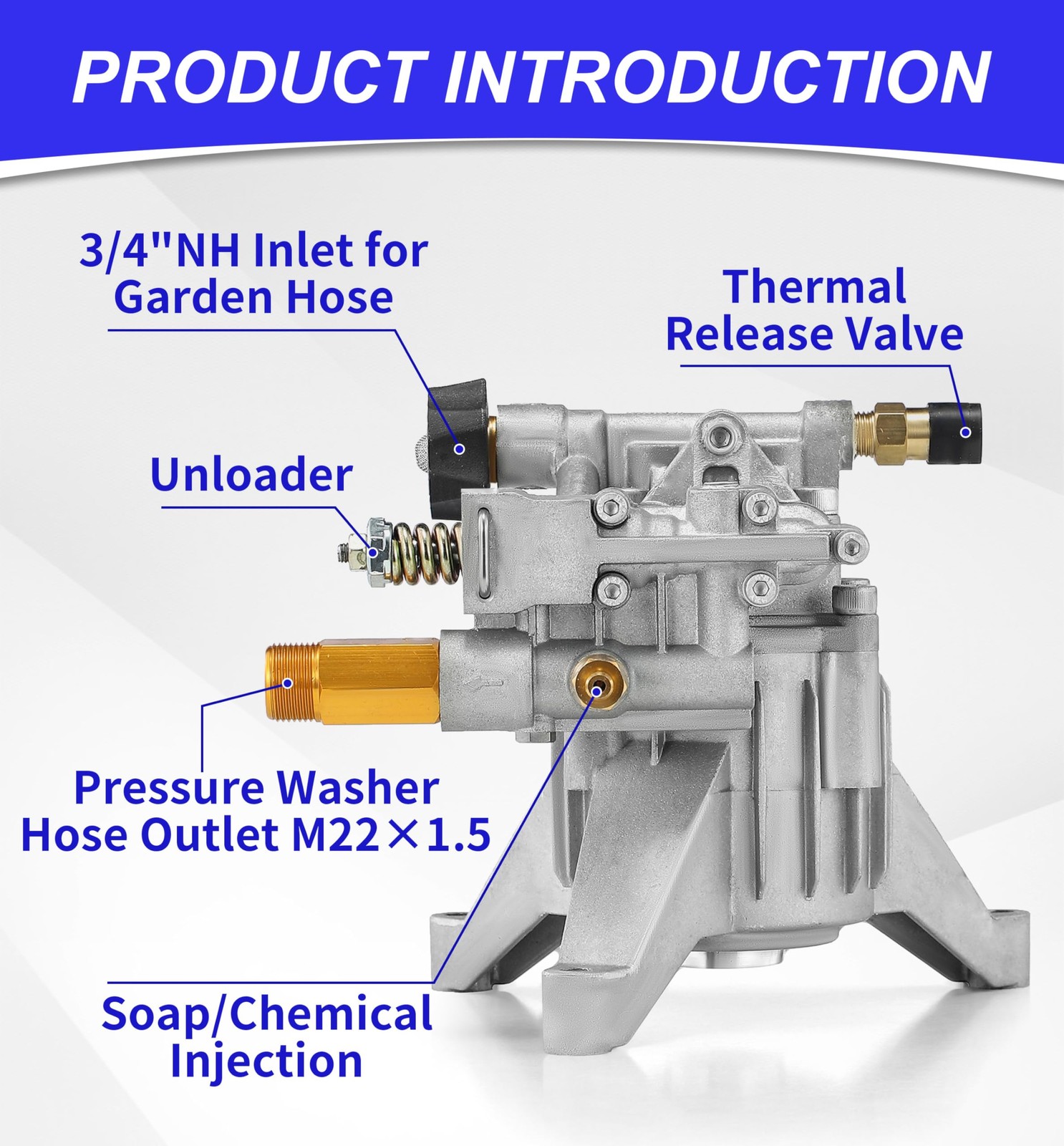M MINGLE 7/8″ Shaft Vertical Pressure Washer Pump – 3000 PSI Power Washer Pum…