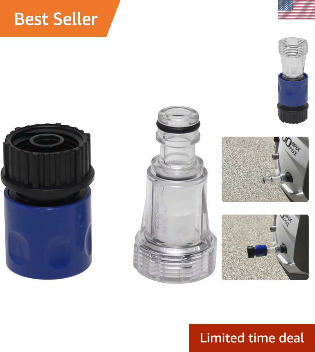 Durable 3/4″ Pressure Washer Hose Connector – Lightweight Quick Connect Adapter