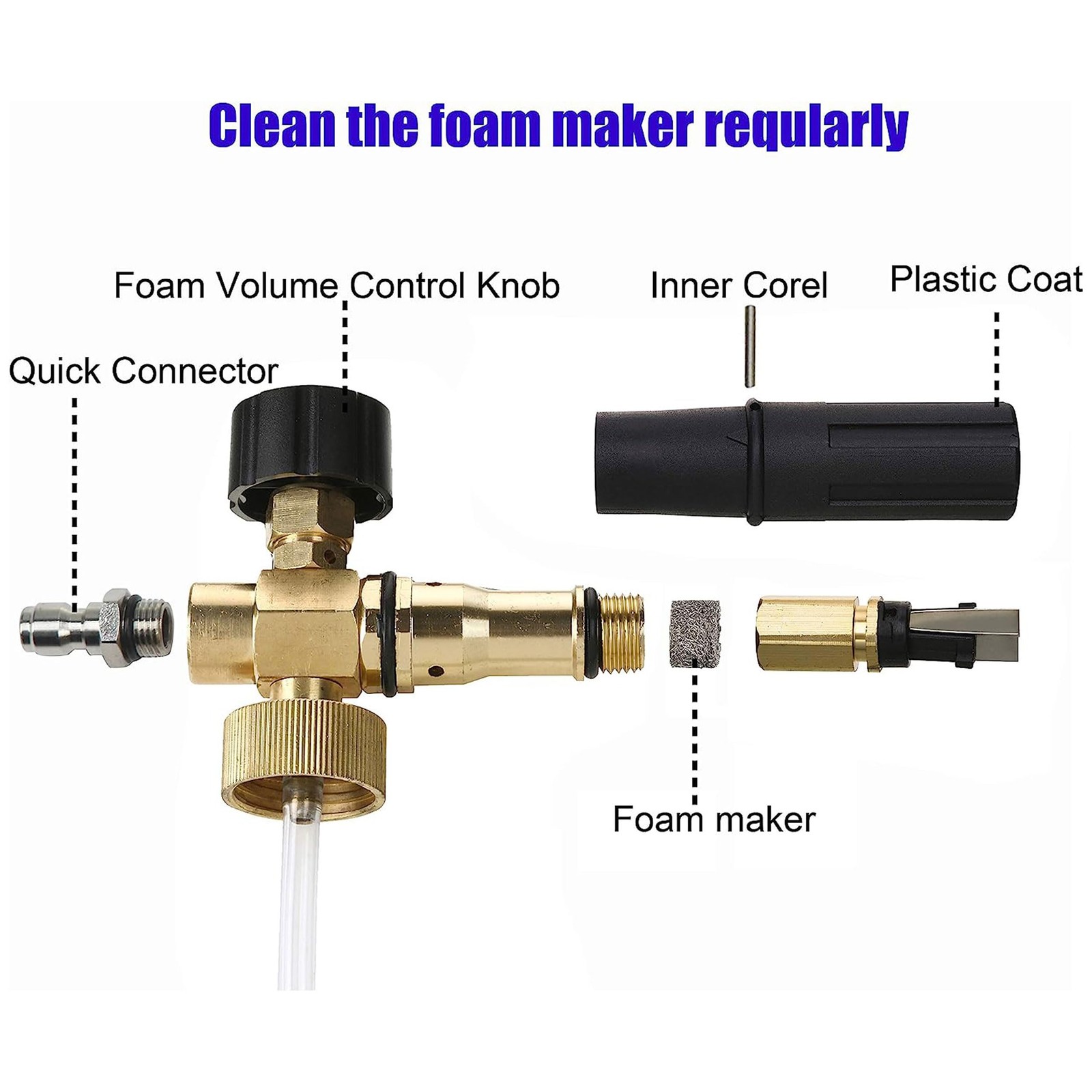 Short Pressure Washer Gun with Foam Cannon, Dual Connector Accessory, 1/4 Inc…