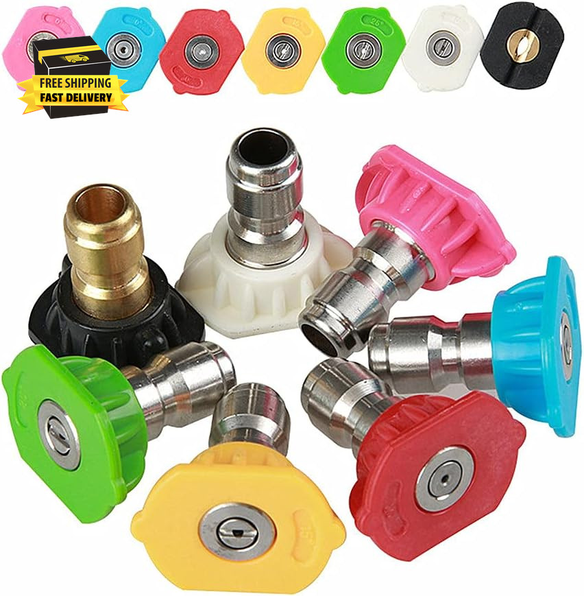 7 Pieces Pressure Washer Spray Nozzles Tips Set 1/4Inch Quick Connect – 2.5 GPM