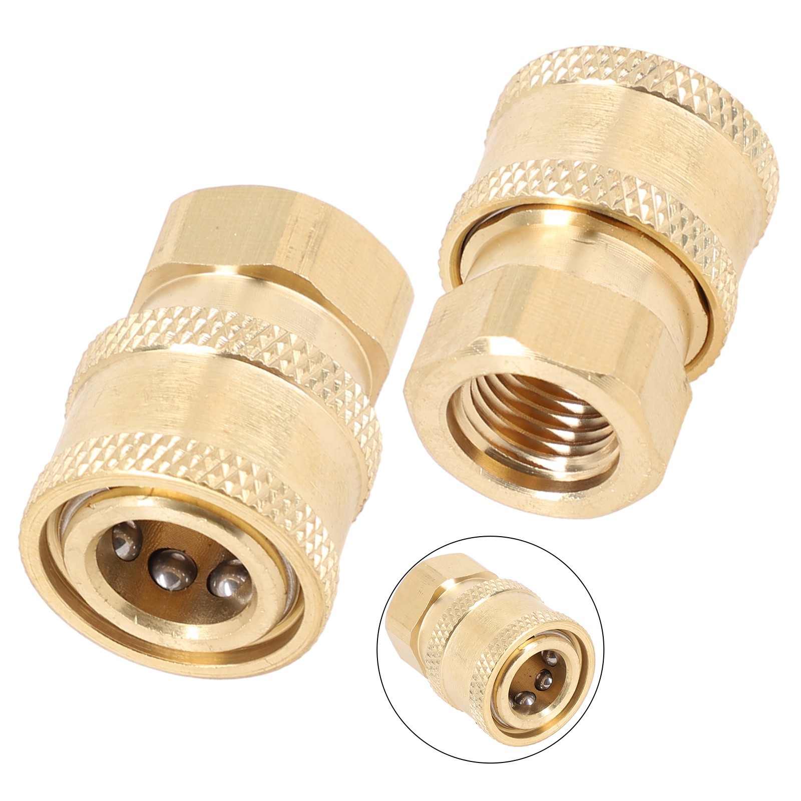 2x High Pressure Car Washer Coupler Brass Fittings 1/4?? Quick Connect To Female