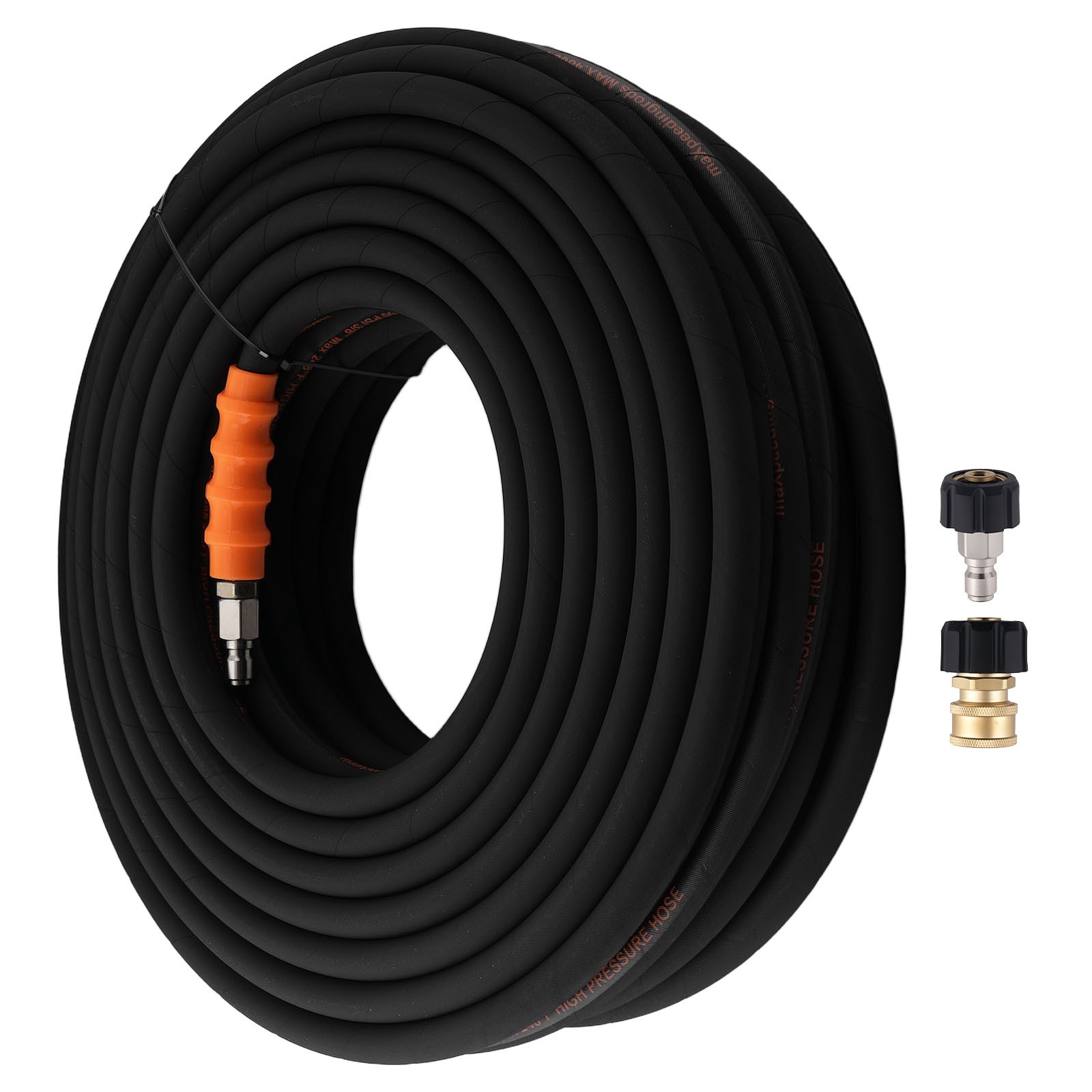150FT Pressure Washer Hose 3/8″ 4800PSI Steel Wire Braid M22-14mm 3/8″ Adapter