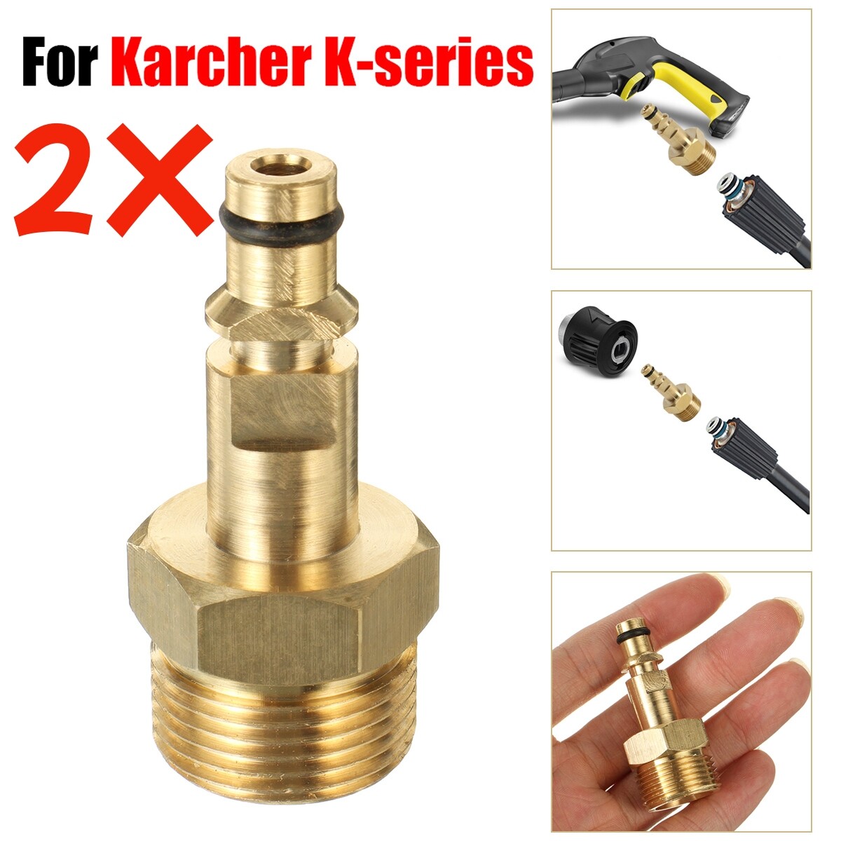 2X Pressure Washer Adapter M22 Hose Pipe Quick Connector For Karcher K Series