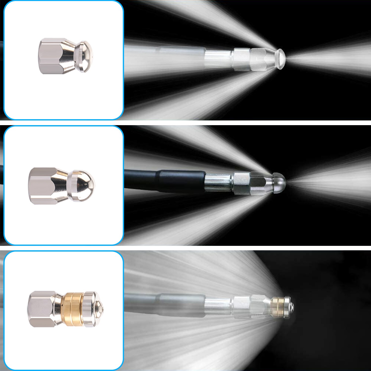 20FT Sewer Jetter Nozzles Kit 5800PSI Drain Cleaning Hose for Pressure Washer